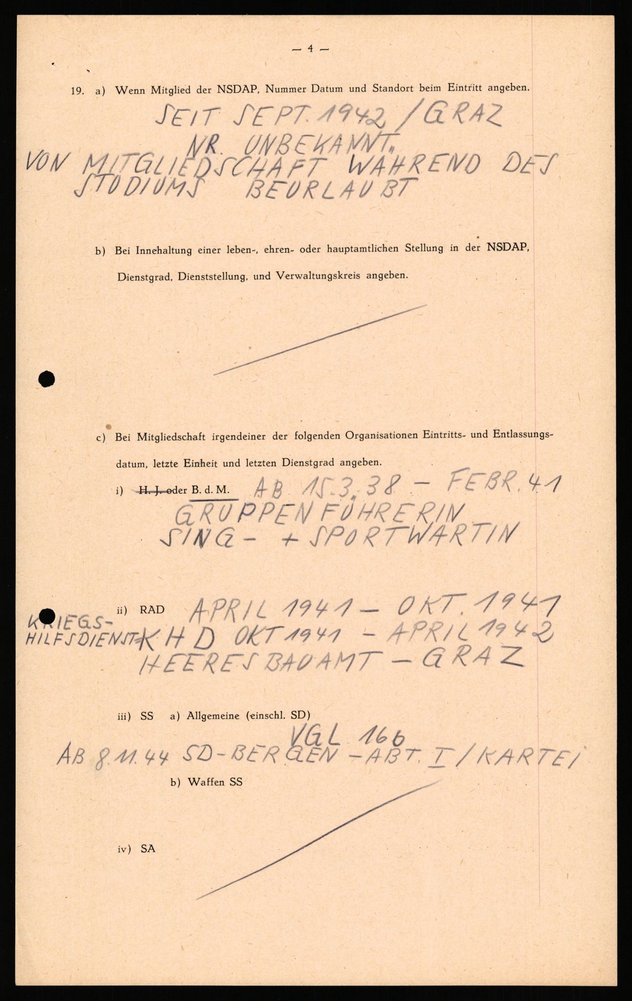 Forsvaret, Forsvarets overkommando II, AV/RA-RAFA-3915/D/Db/L0040: CI Questionaires. Tyske okkupasjonsstyrker i Norge. Østerrikere., 1945-1946, s. 238