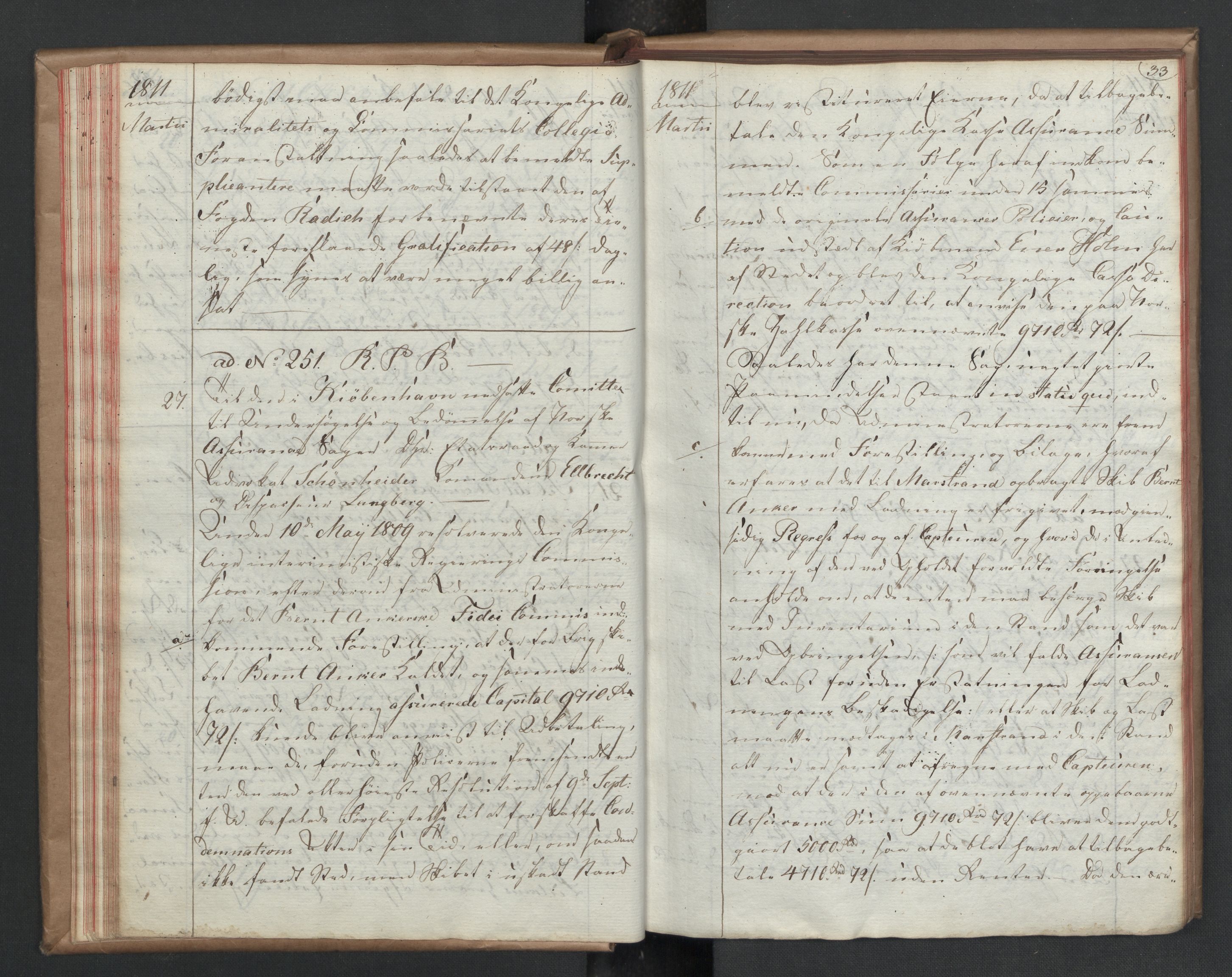 Stattholderembetet 1810-1814, 2. kontor (Kontor B), AV/RA-EA-5432/Ba/L0001: Kollegial korrespondanseprotokoll, 1810-1811, s. 32b-33a