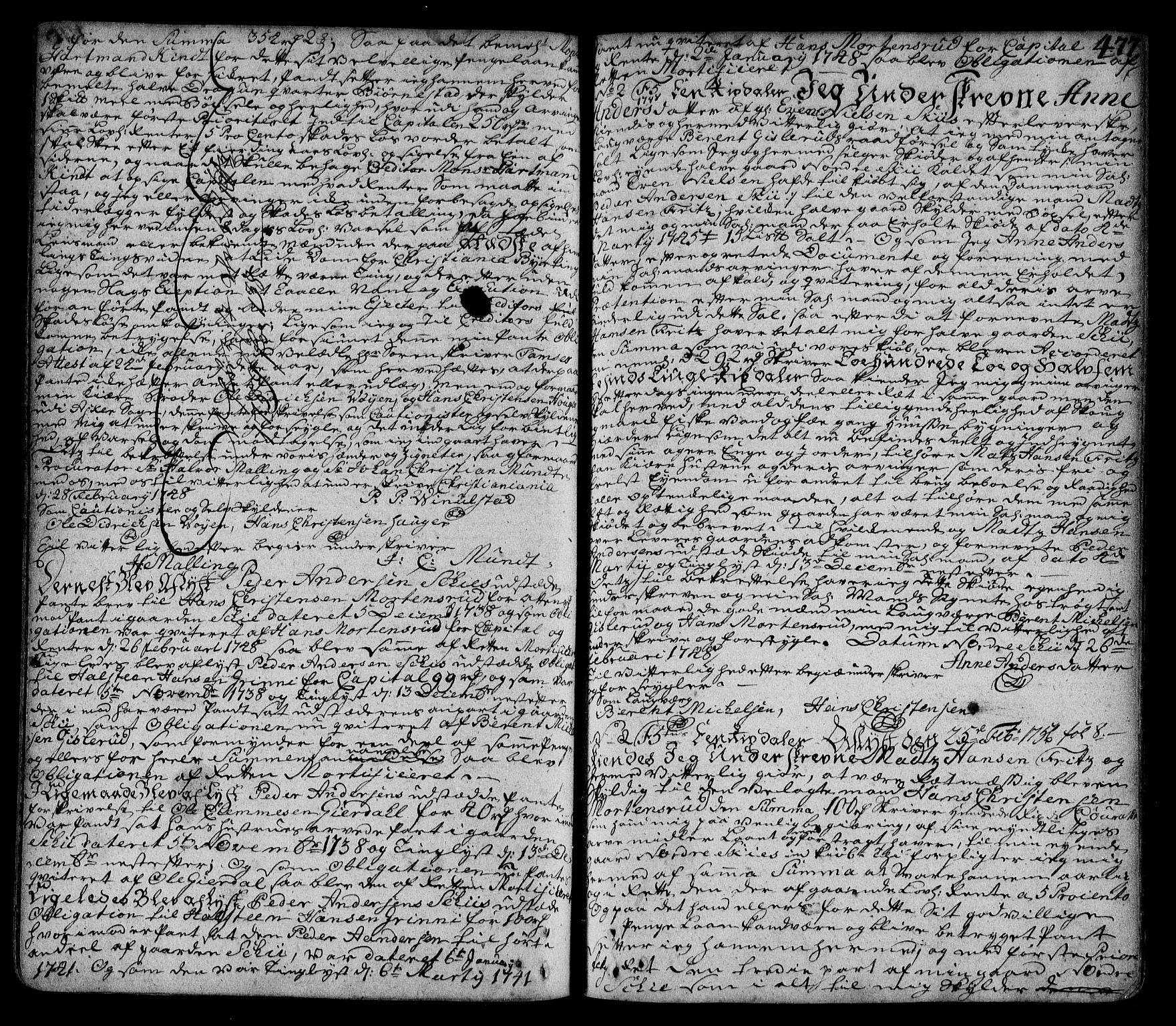 Lier, Røyken og Hurum sorenskriveri, SAKO/A-89/G/Ga/Gaa/L0002: Pantebok nr. II, 1725-1755, s. 477