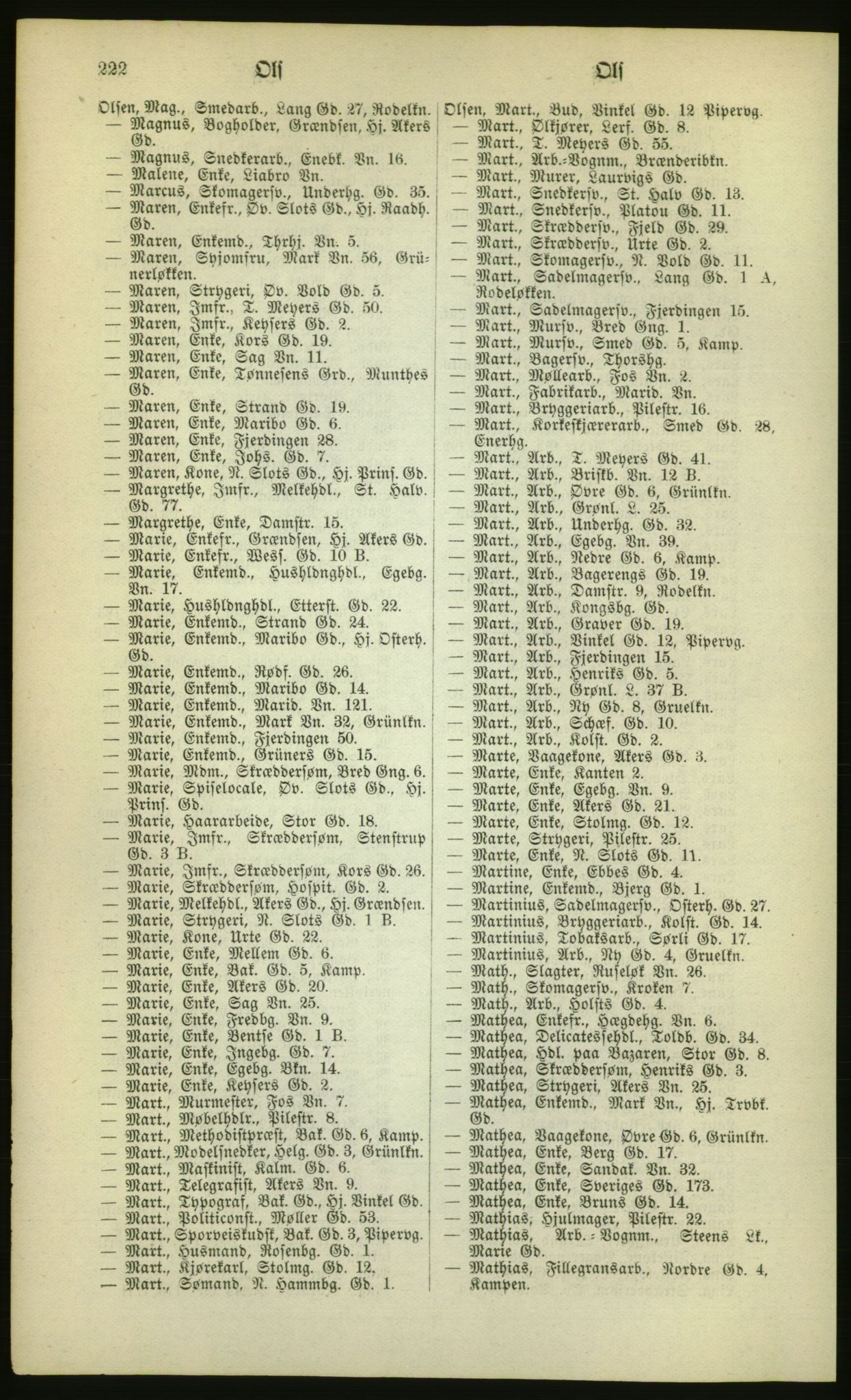 Kristiania/Oslo adressebok, PUBL/-, 1880, s. 222