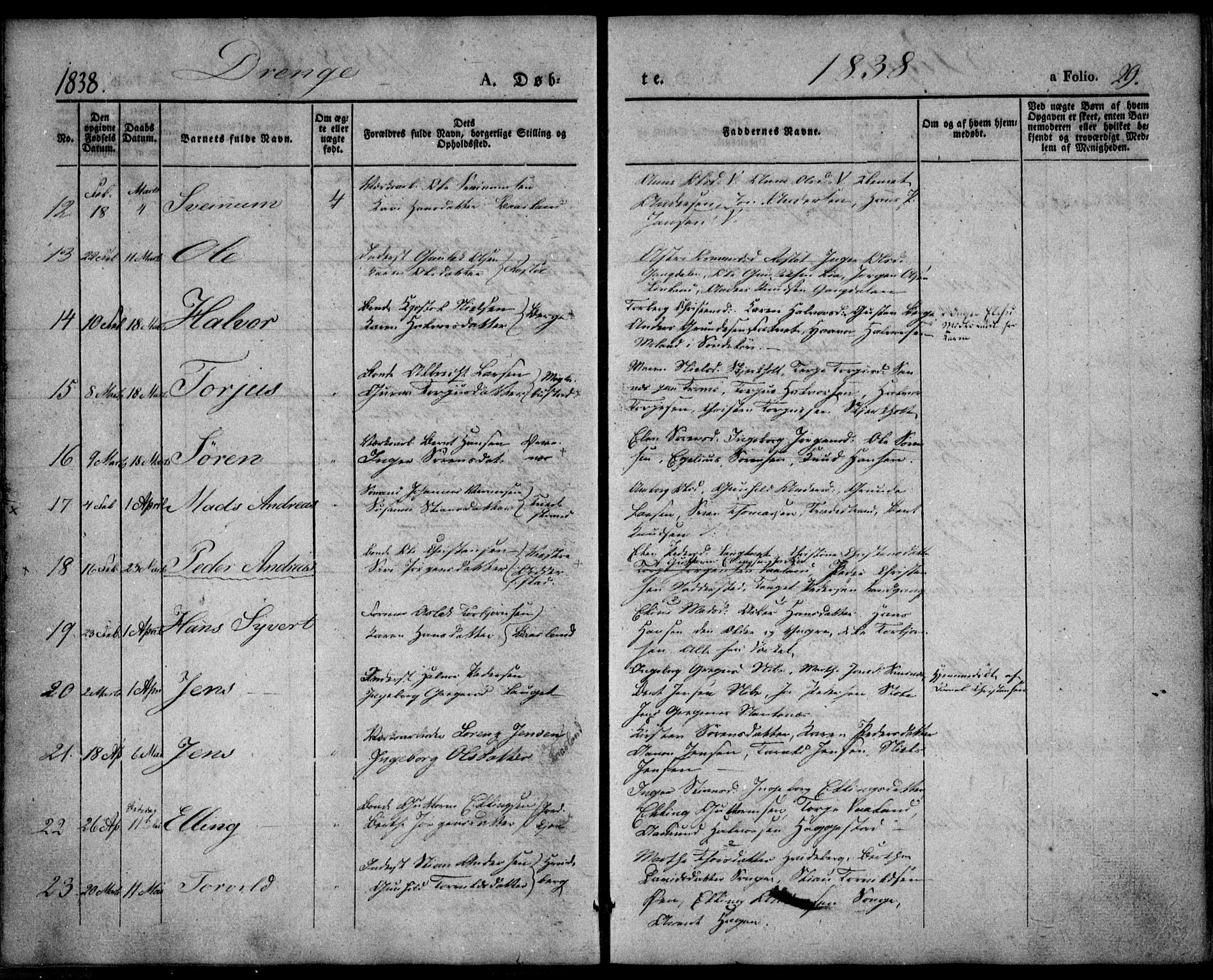 Holt sokneprestkontor, AV/SAK-1111-0021/F/Fa/L0007: Ministerialbok nr. A 7, 1836-1848, s. 29