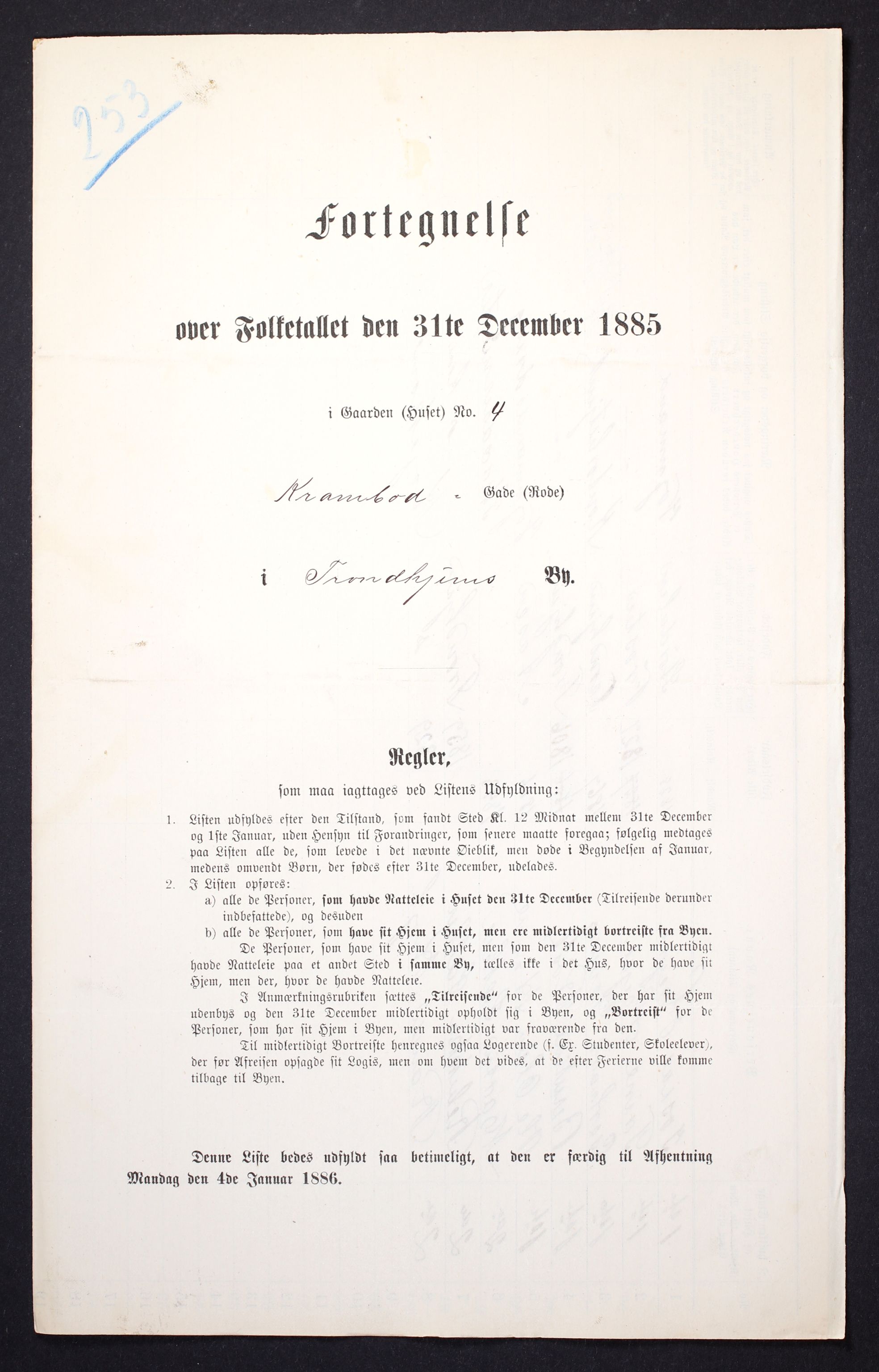 SAT, Folketelling 1885 for 1601 Trondheim kjøpstad, 1885, s. 1064