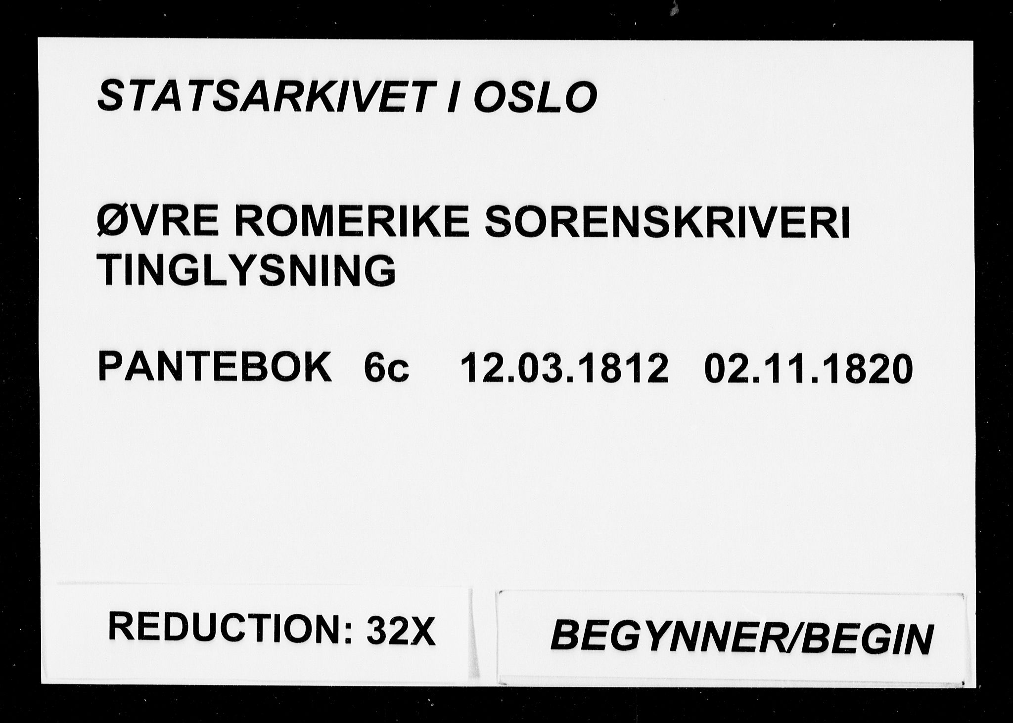 Øvre Romerike sorenskriveri, AV/SAO-A-10649/G/Gb/L0006c: Pantebok nr. 6c, 1812-1820