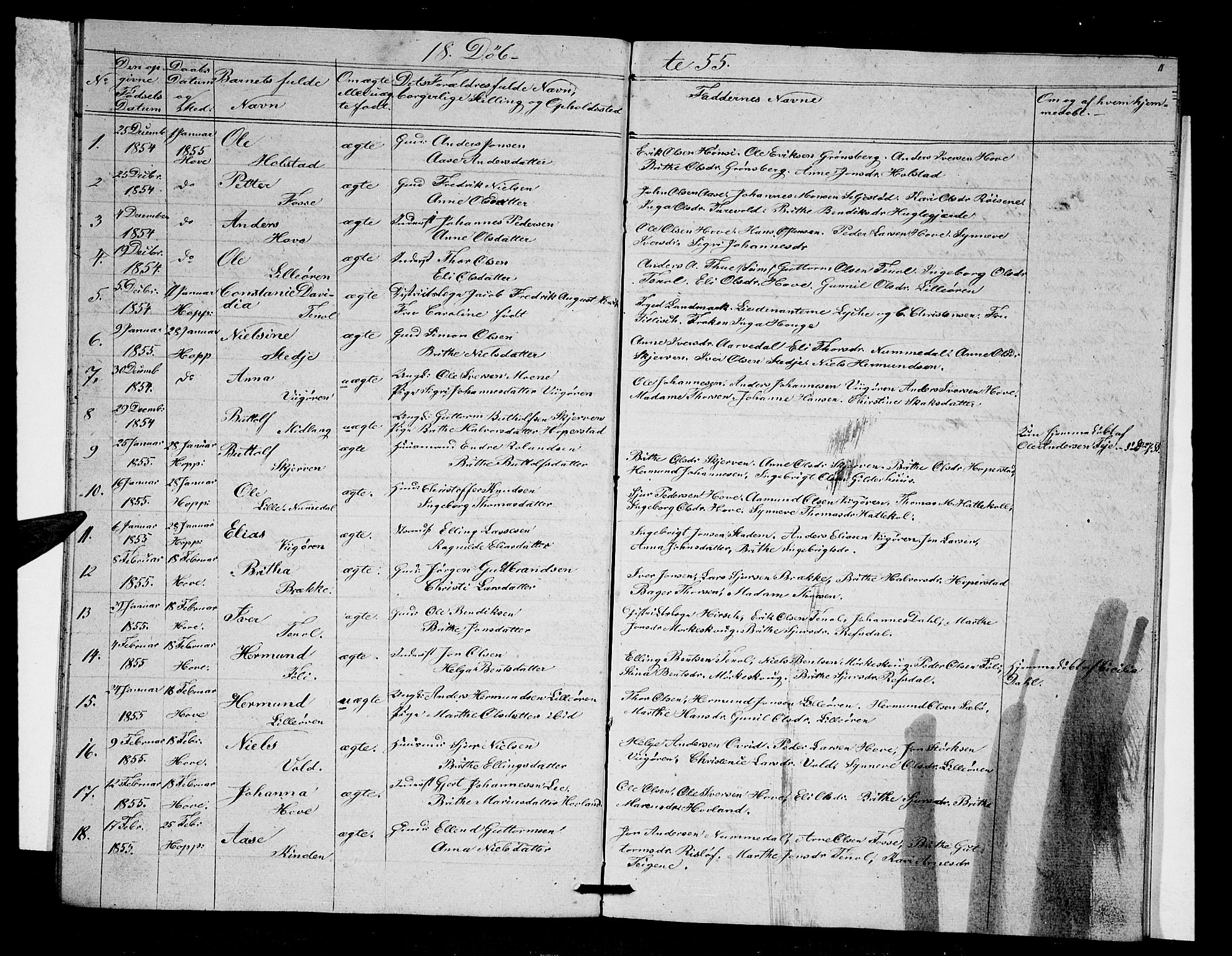 Vik sokneprestembete, AV/SAB-A-81501/H/Hab/Haba/L0001: Klokkerbok nr. A 1, 1852-1856, s. 11