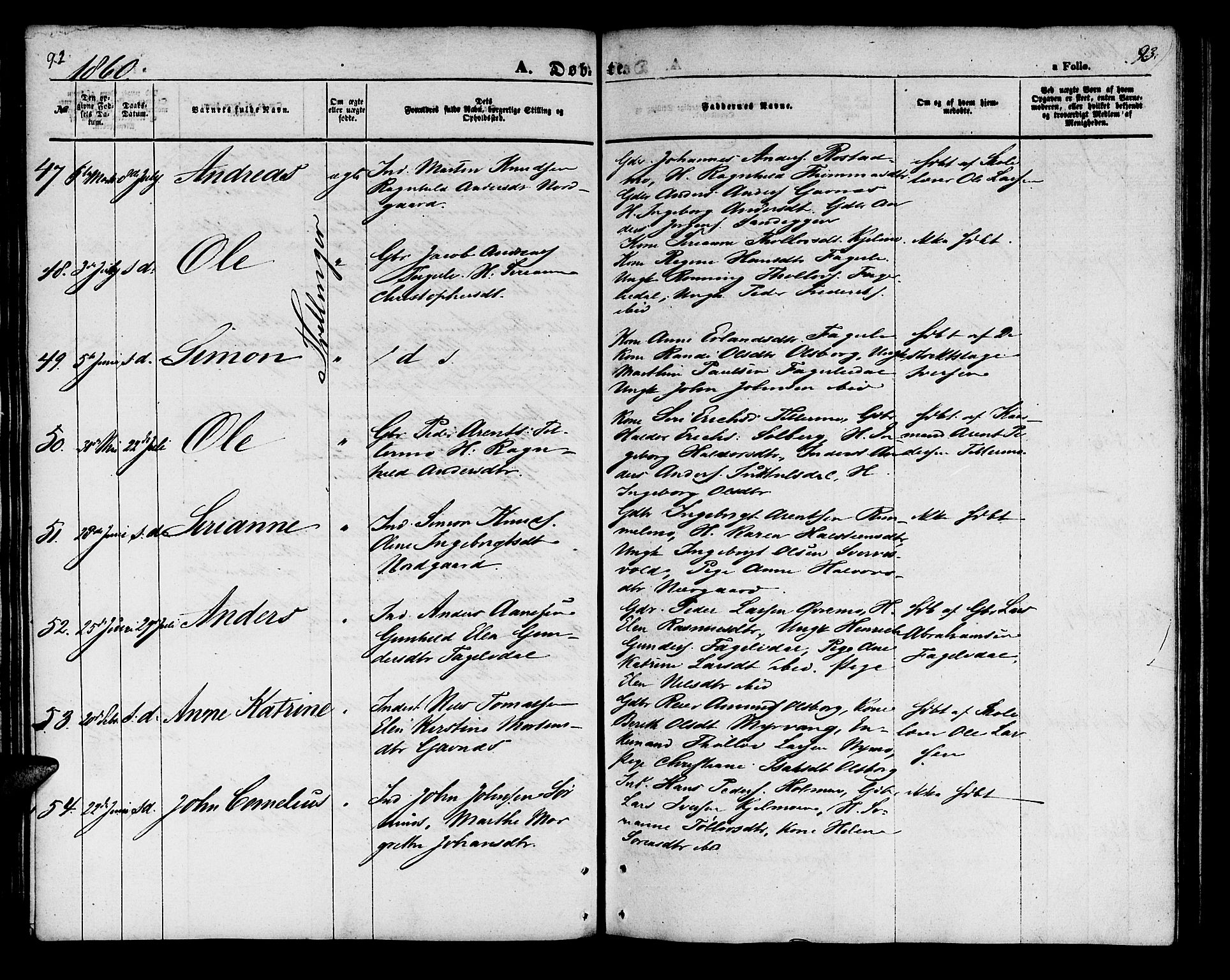 Målselv sokneprestembete, AV/SATØ-S-1311/G/Ga/Gab/L0001klokker: Klokkerbok nr. 1, 1856-1866, s. 92-93