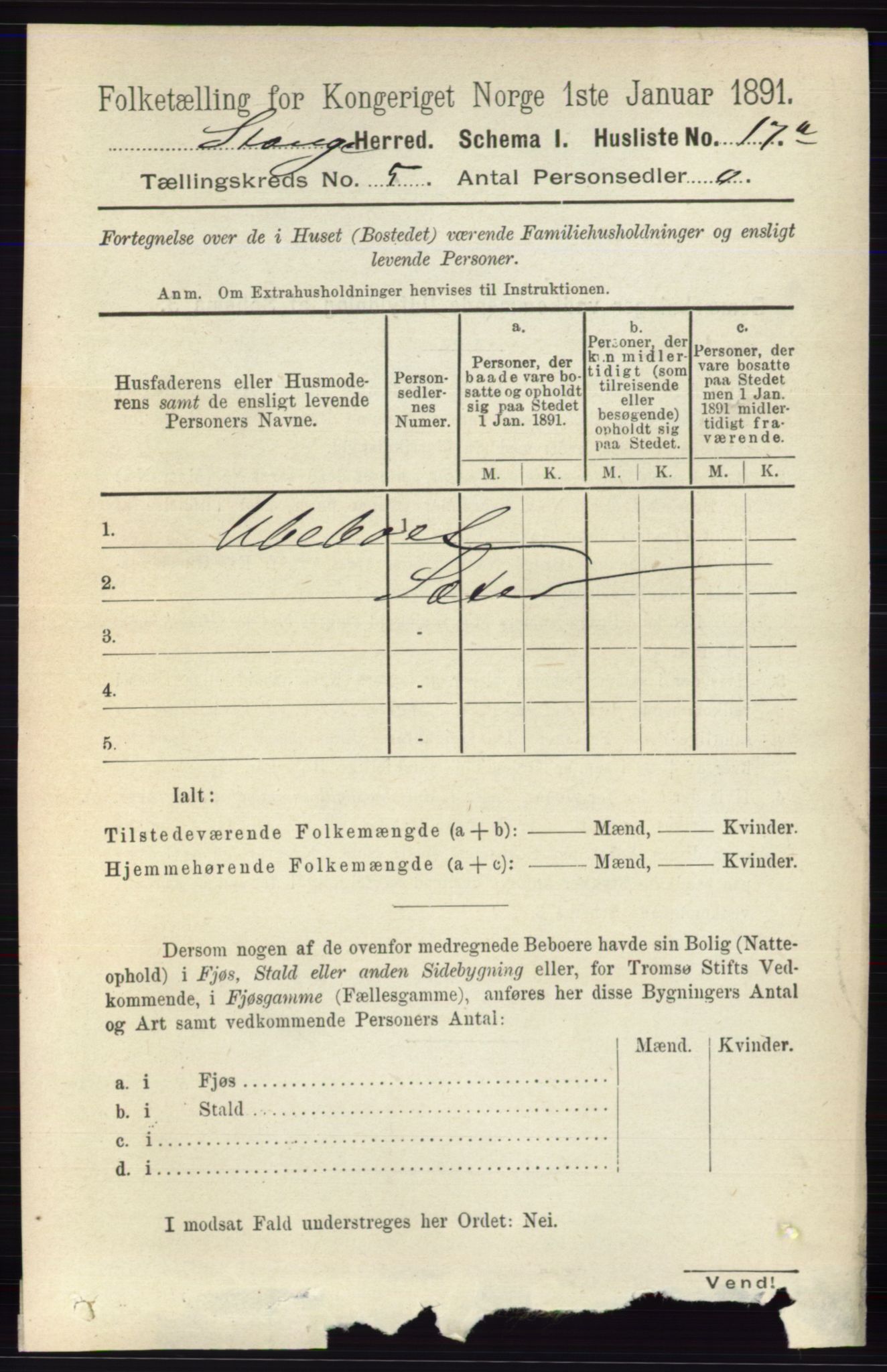 RA, Folketelling 1891 for 0417 Stange herred, 1891, s. 3759