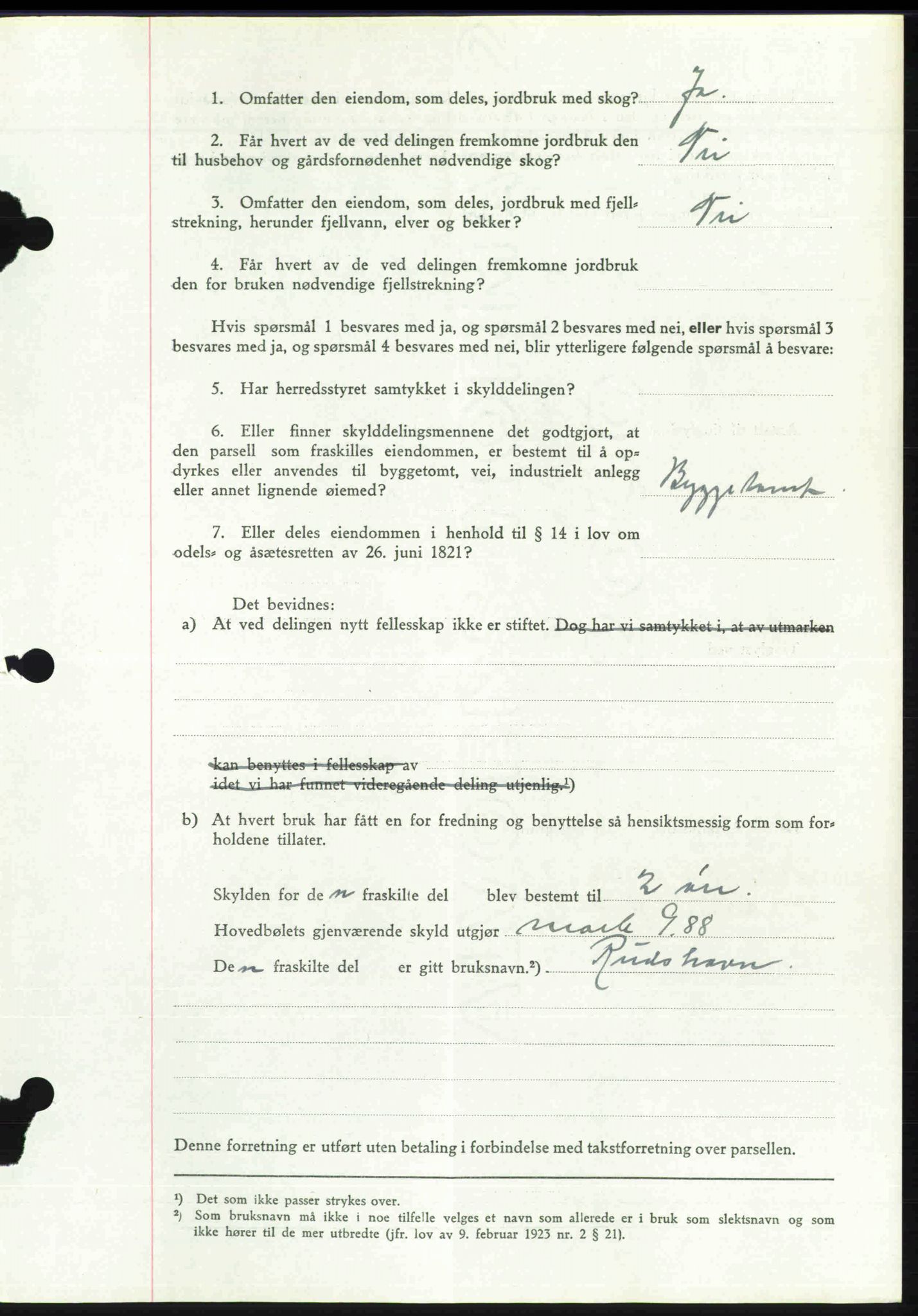 Toten tingrett, AV/SAH-TING-006/H/Hb/Hbc/L0006: Pantebok nr. Hbc-06, 1939-1939, Dagboknr: 2719/1939