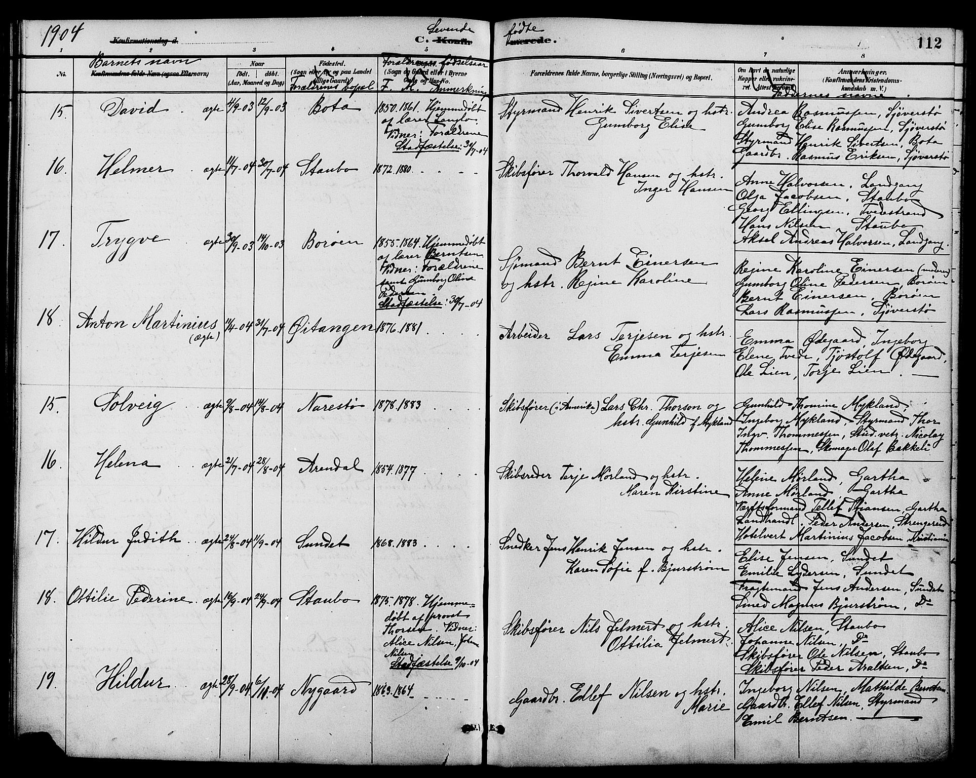 Dypvåg sokneprestkontor, AV/SAK-1111-0007/F/Fb/Fbb/L0004: Klokkerbok nr. B 4, 1887-1905, s. 112