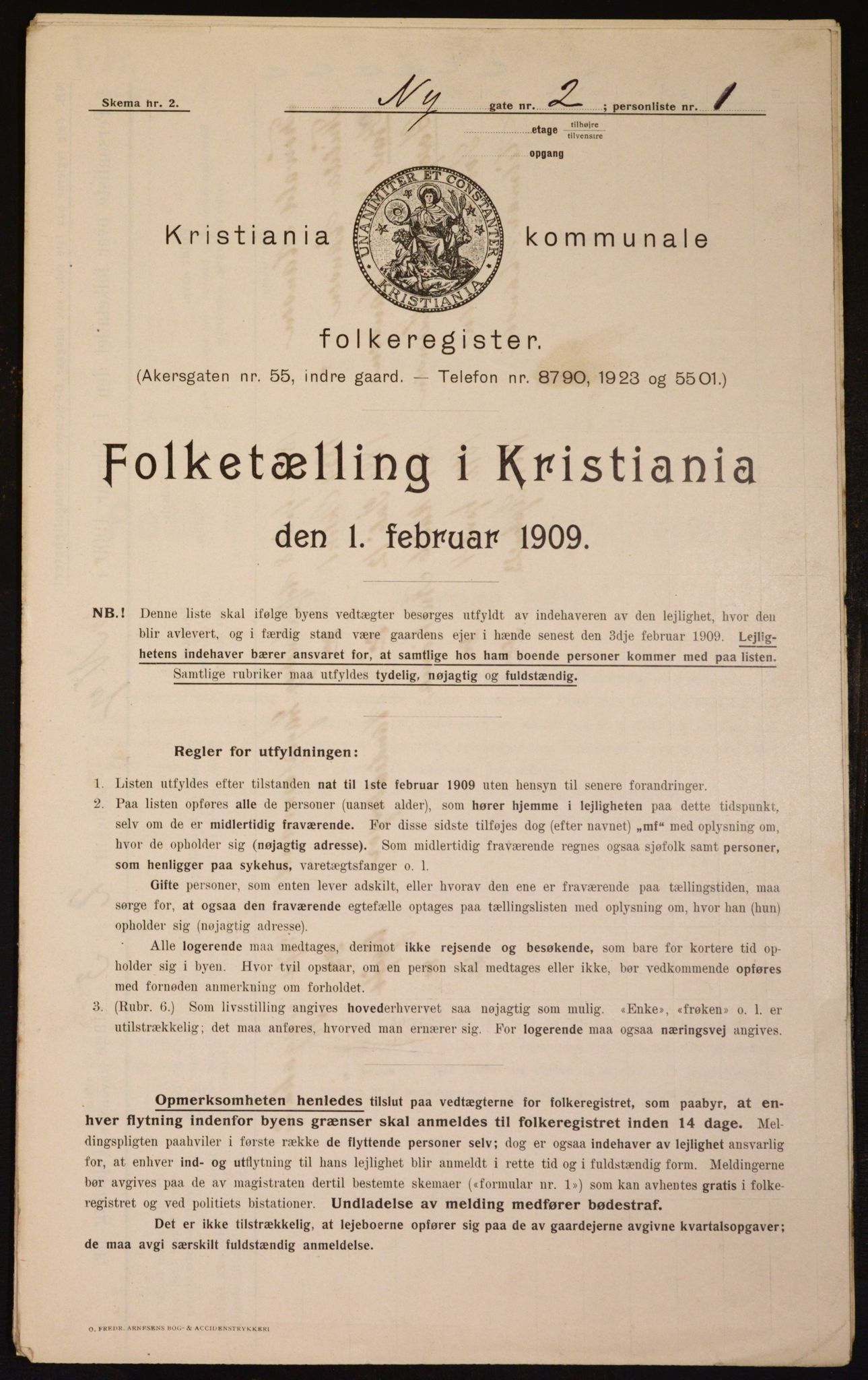 OBA, Kommunal folketelling 1.2.1909 for Kristiania kjøpstad, 1909, s. 66985