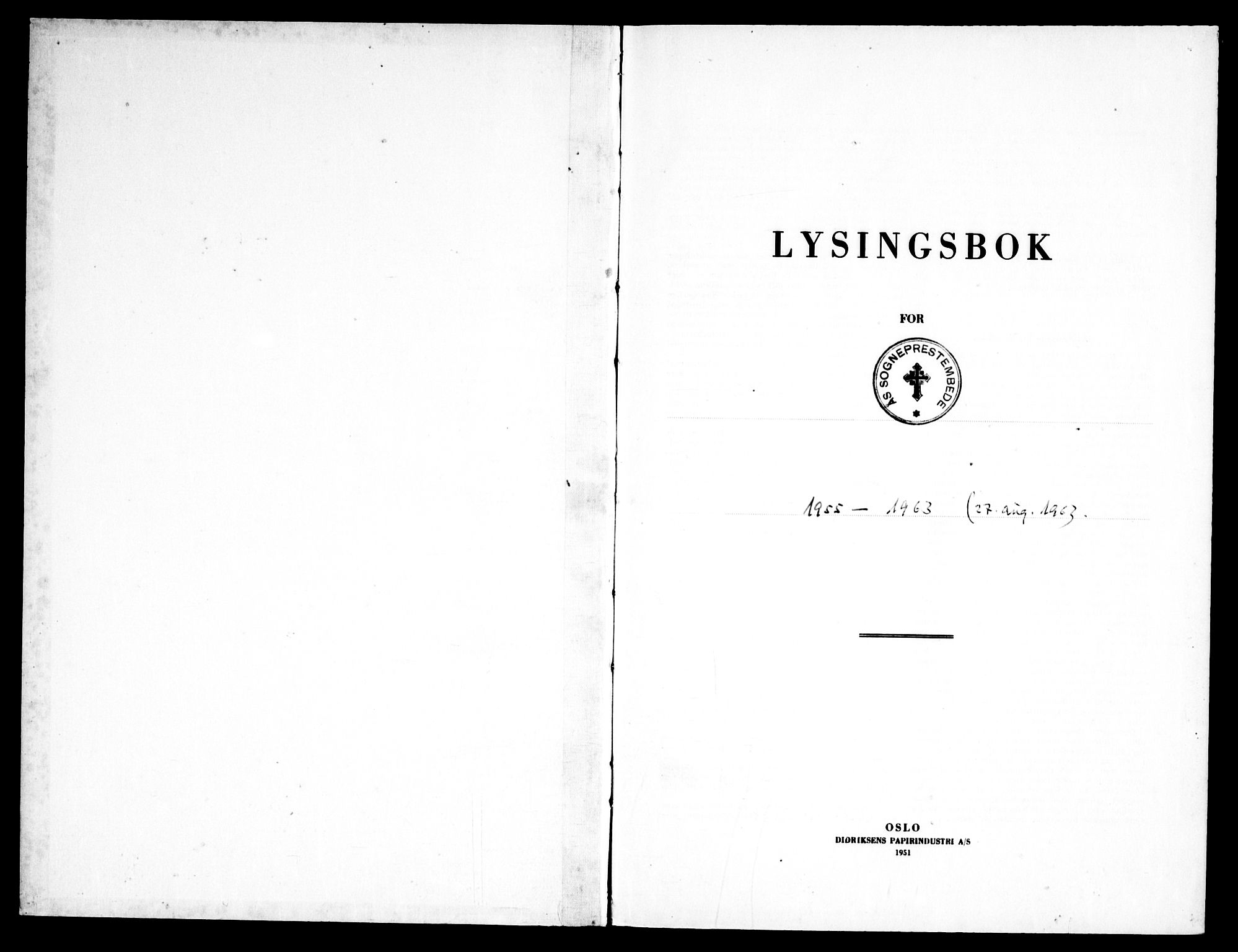Ås prestekontor Kirkebøker, SAO/A-10894/H/Ha/L0003: Lysningsprotokoll nr. 3, 1955-1963
