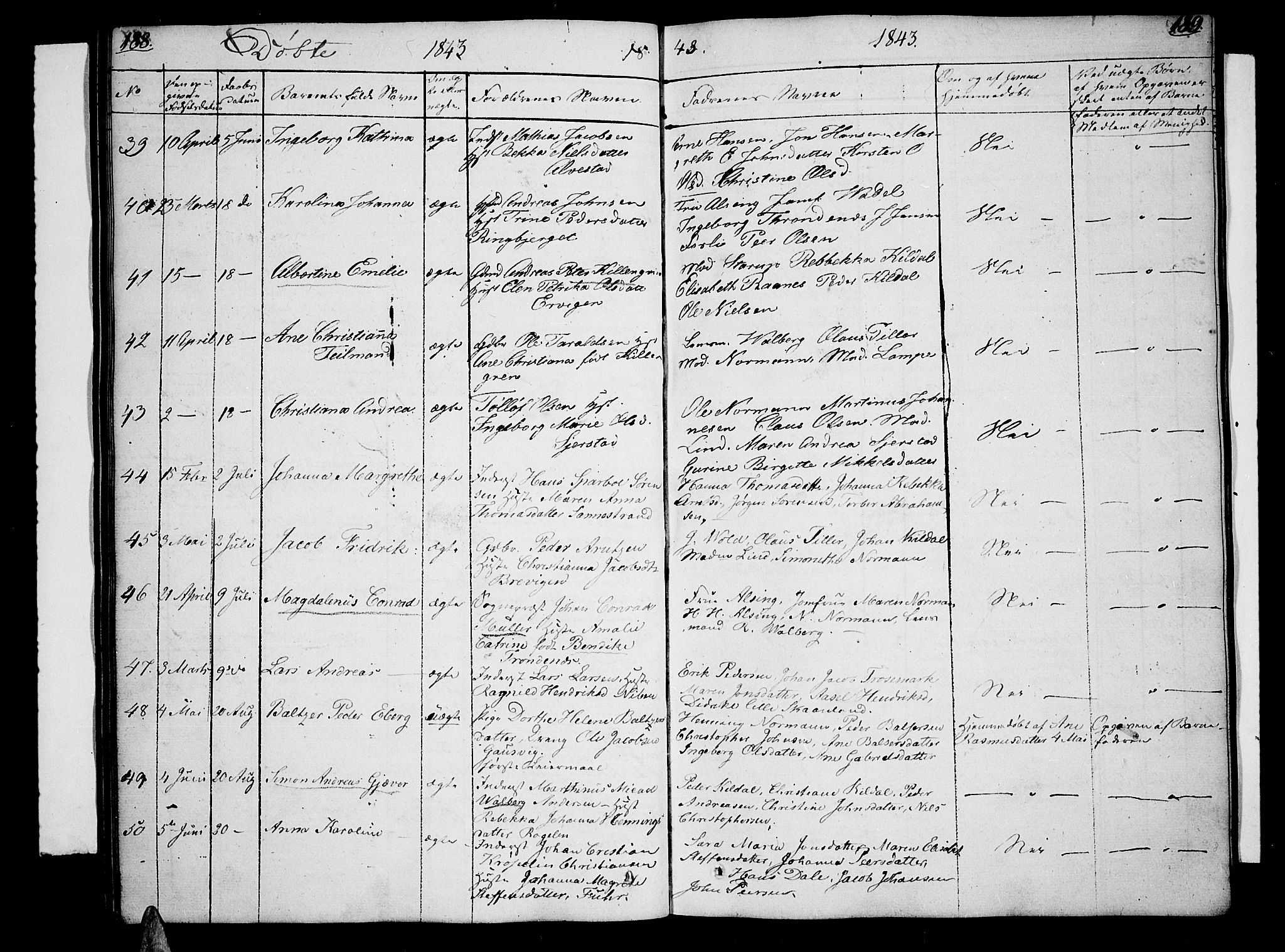 Trondenes sokneprestkontor, AV/SATØ-S-1319/H/Hb/L0005klokker: Klokkerbok nr. 5, 1834-1845, s. 188-189