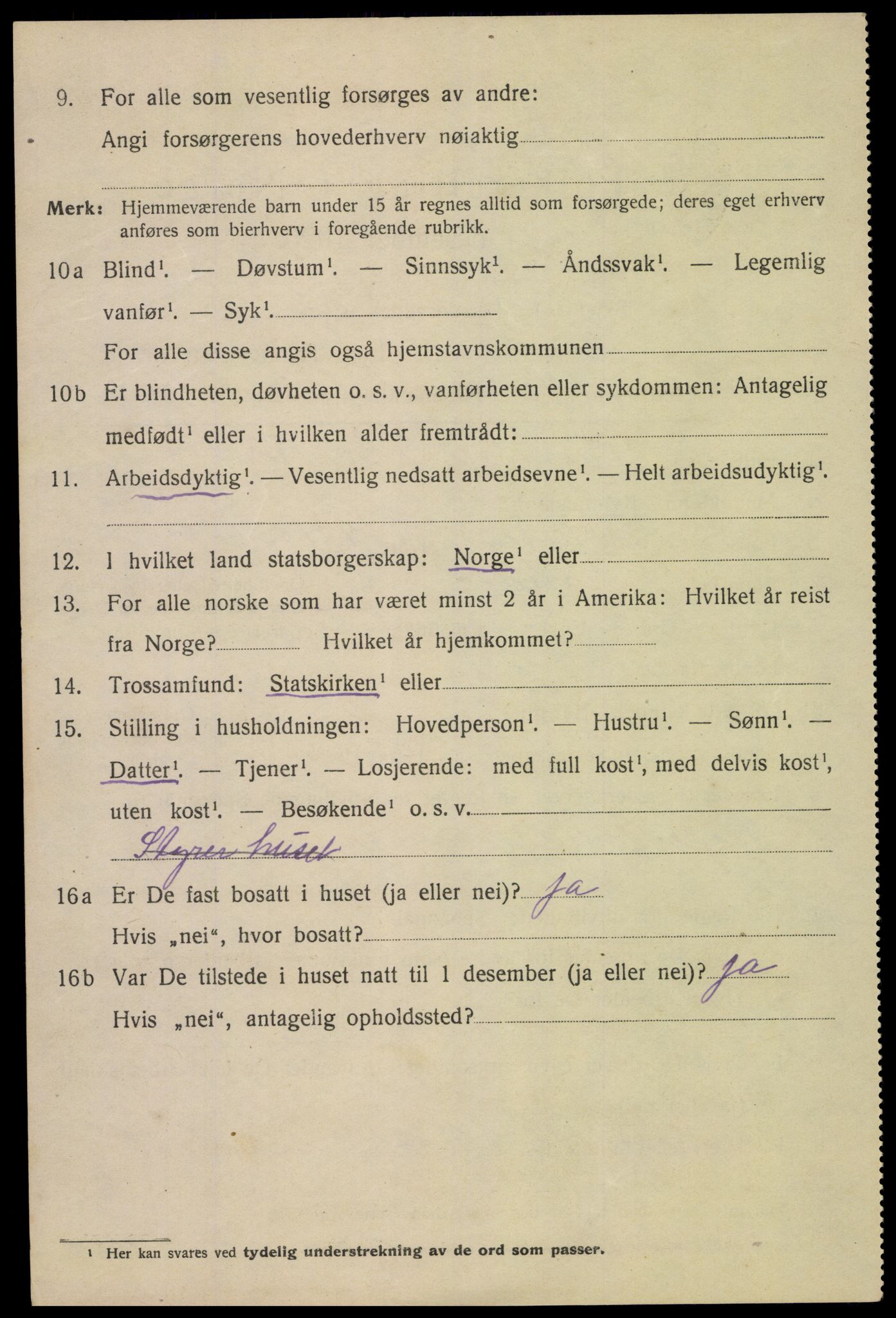 SAK, Folketelling 1920 for 1002 Mandal ladested, 1920, s. 5856