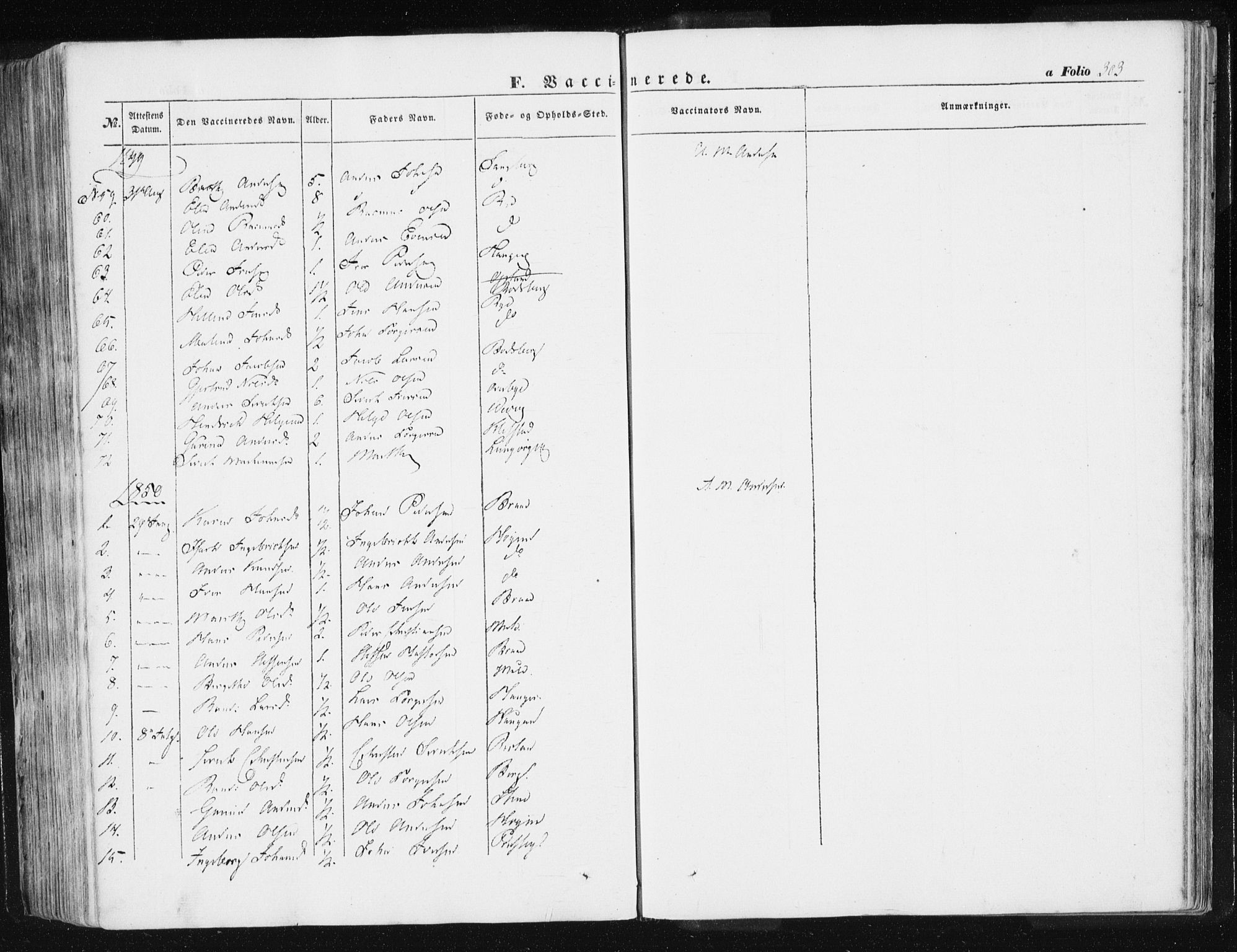 Ministerialprotokoller, klokkerbøker og fødselsregistre - Sør-Trøndelag, SAT/A-1456/612/L0376: Ministerialbok nr. 612A08, 1846-1859, s. 303