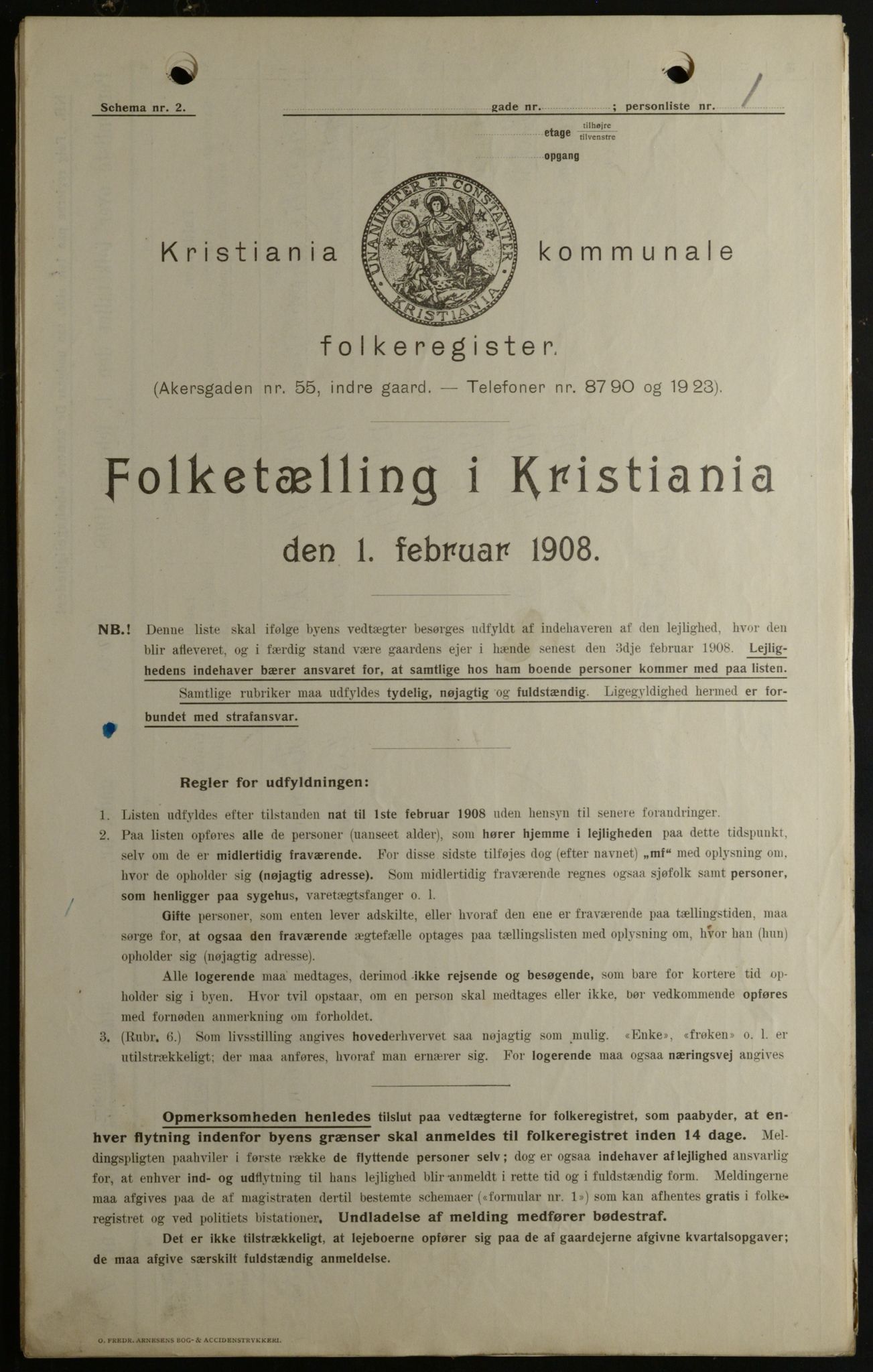 OBA, Kommunal folketelling 1.2.1908 for Kristiania kjøpstad, 1908, s. 116491