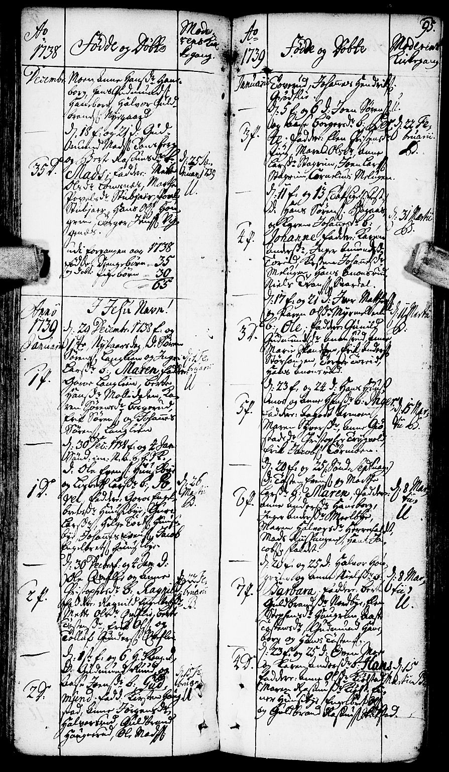 Aurskog prestekontor Kirkebøker, SAO/A-10304a/F/Fa/L0002: Ministerialbok nr. I 2, 1735-1766, s. 95