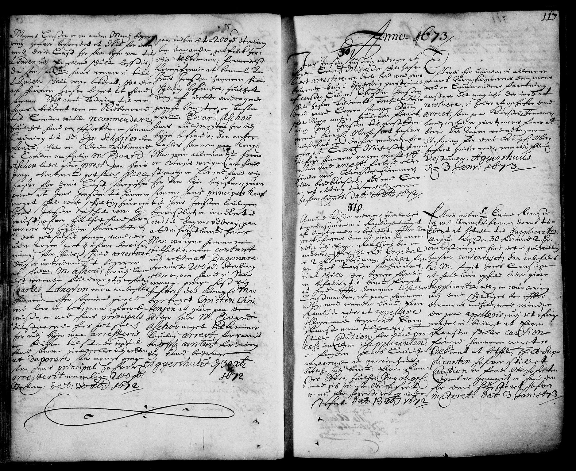 Stattholderembetet 1572-1771, RA/EA-2870/Ad/L0003: Supplikasjons- og resolusjonsprotokoll, 1671-1682, s. 116b-117a