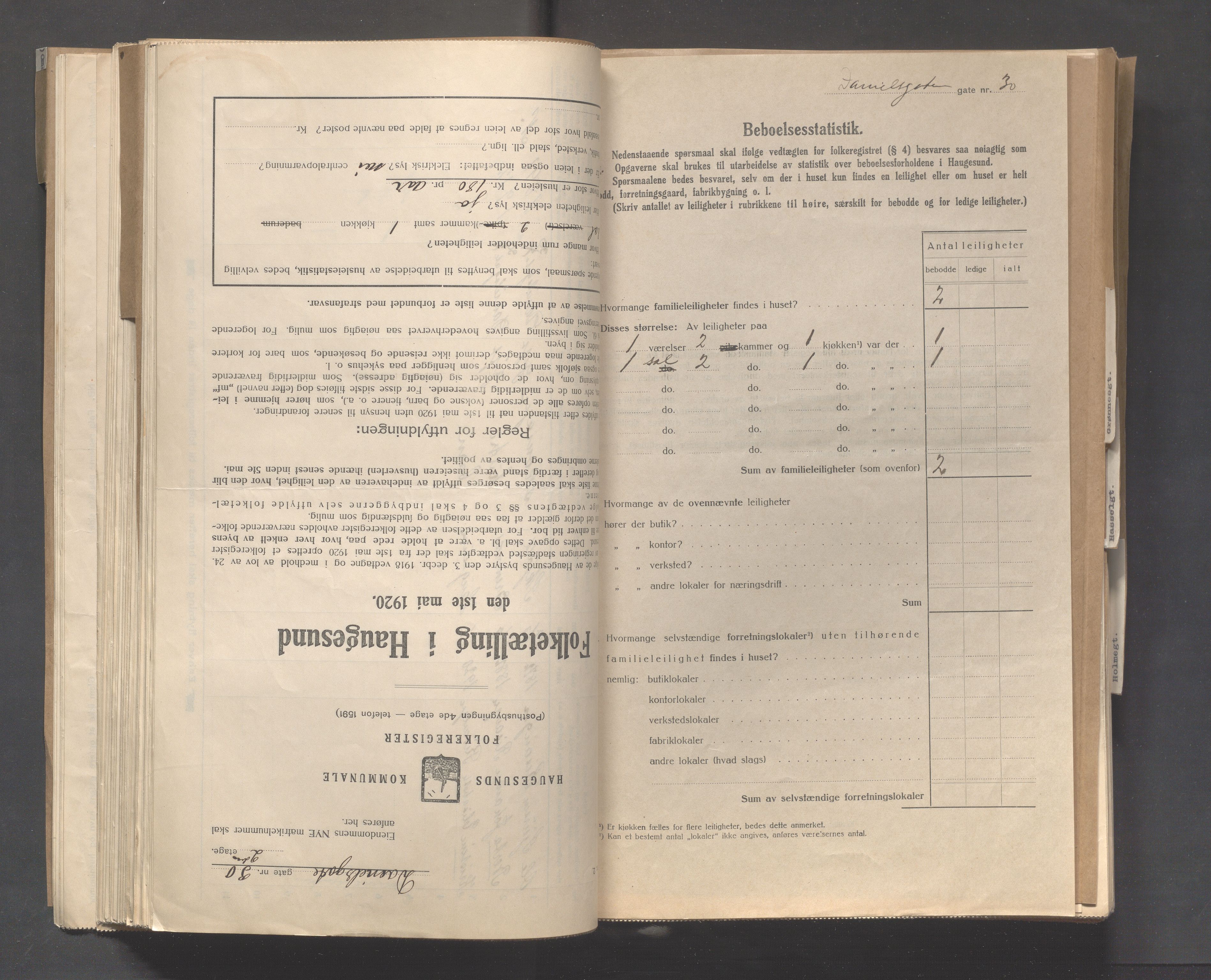 IKAR, Kommunal folketelling 1.5.1920 for Haugesund, 1920, s. 5706