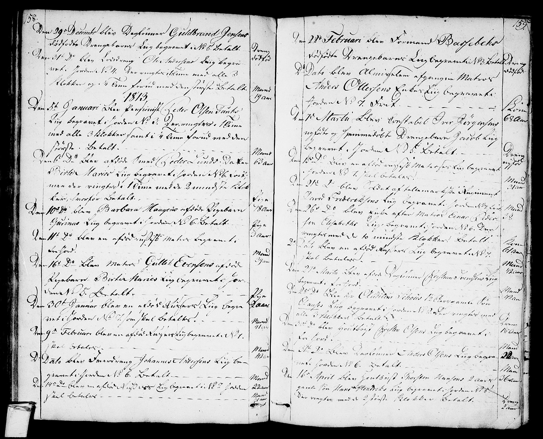 Stavern kirkebøker, AV/SAKO-A-318/F/Fa/L0004: Ministerialbok nr. 4, 1809-1816, s. 158-159