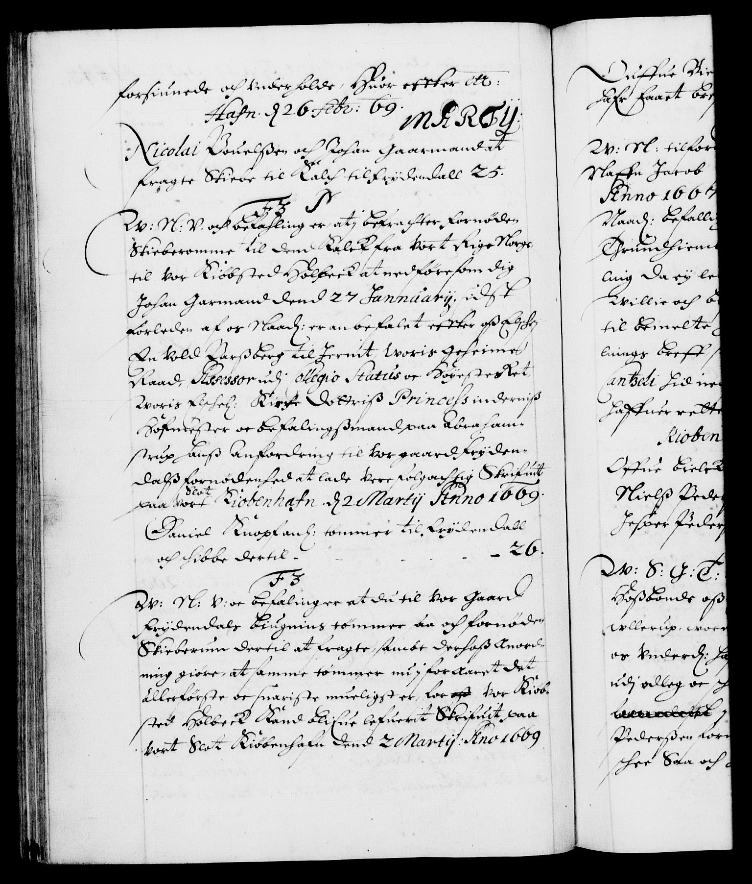 Danske Kanselli 1572-1799, AV/RA-EA-3023/F/Fc/Fca/Fcab/L0011: Norske tegnelser (mikrofilm), 1660-1670, s. 443b