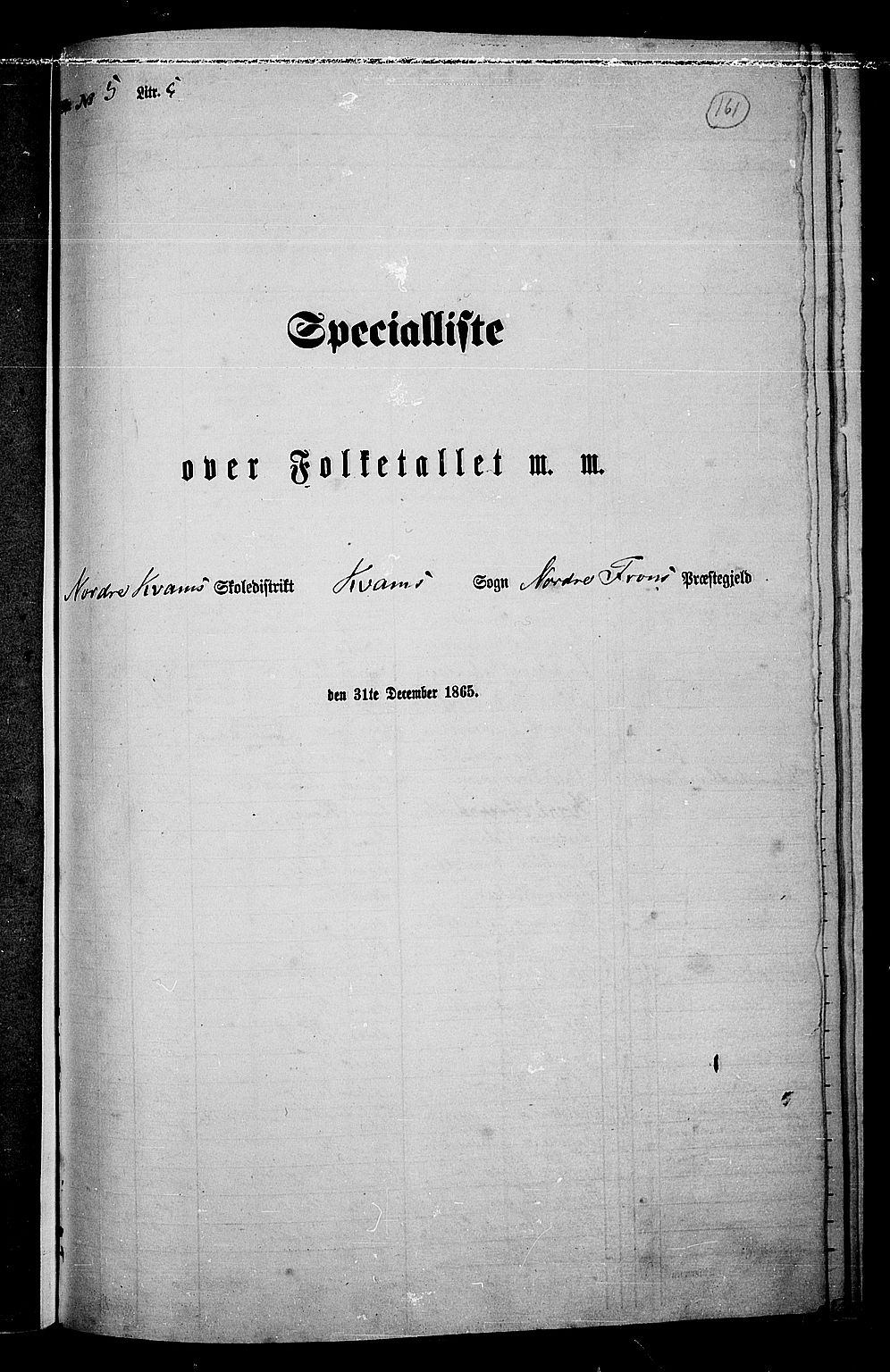 RA, Folketelling 1865 for 0518P Nord-Fron prestegjeld, 1865, s. 151