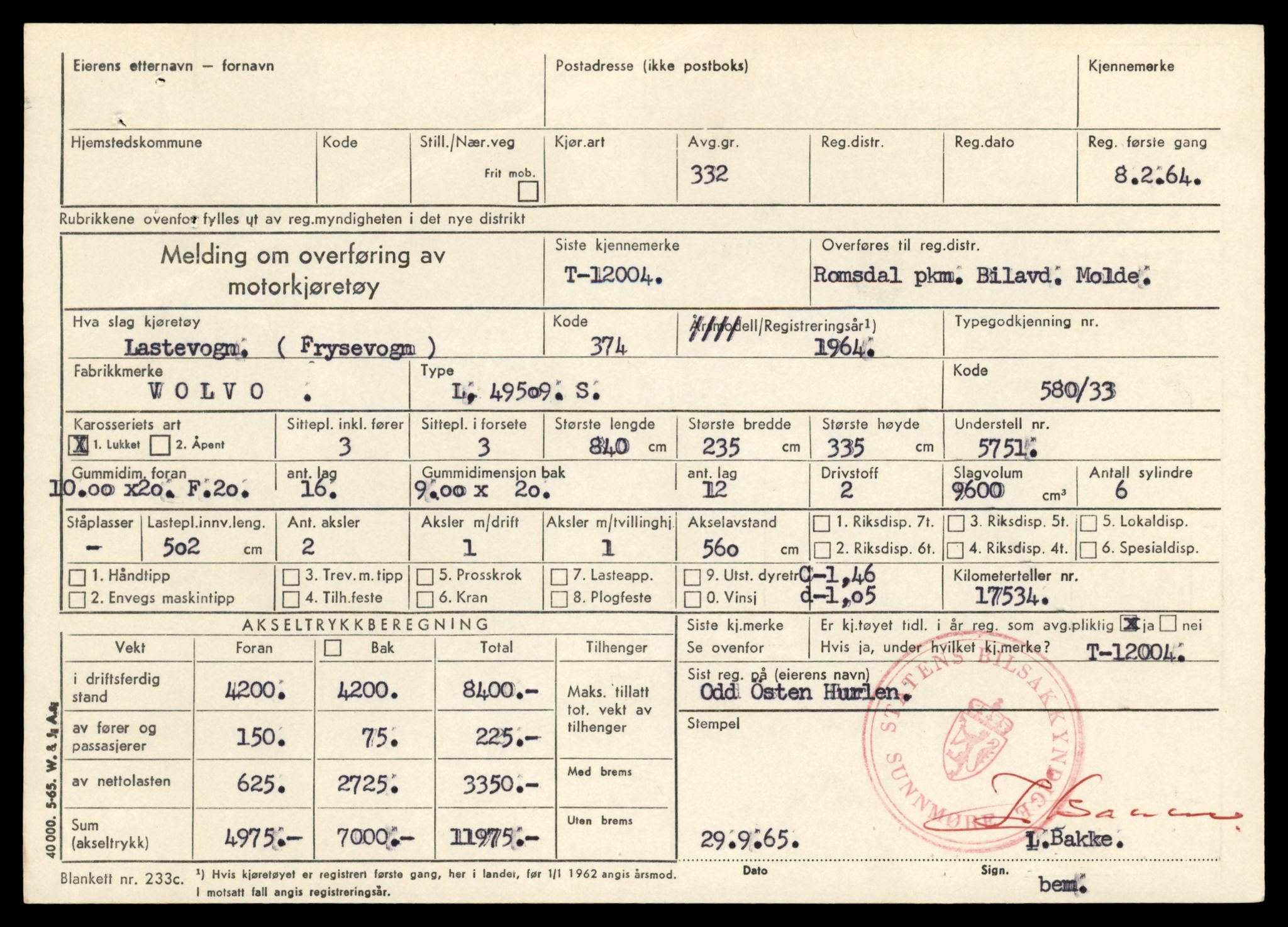 Møre og Romsdal vegkontor - Ålesund trafikkstasjon, AV/SAT-A-4099/F/Fe/L0032: Registreringskort for kjøretøy T 11997 - T 12149, 1927-1998, s. 99