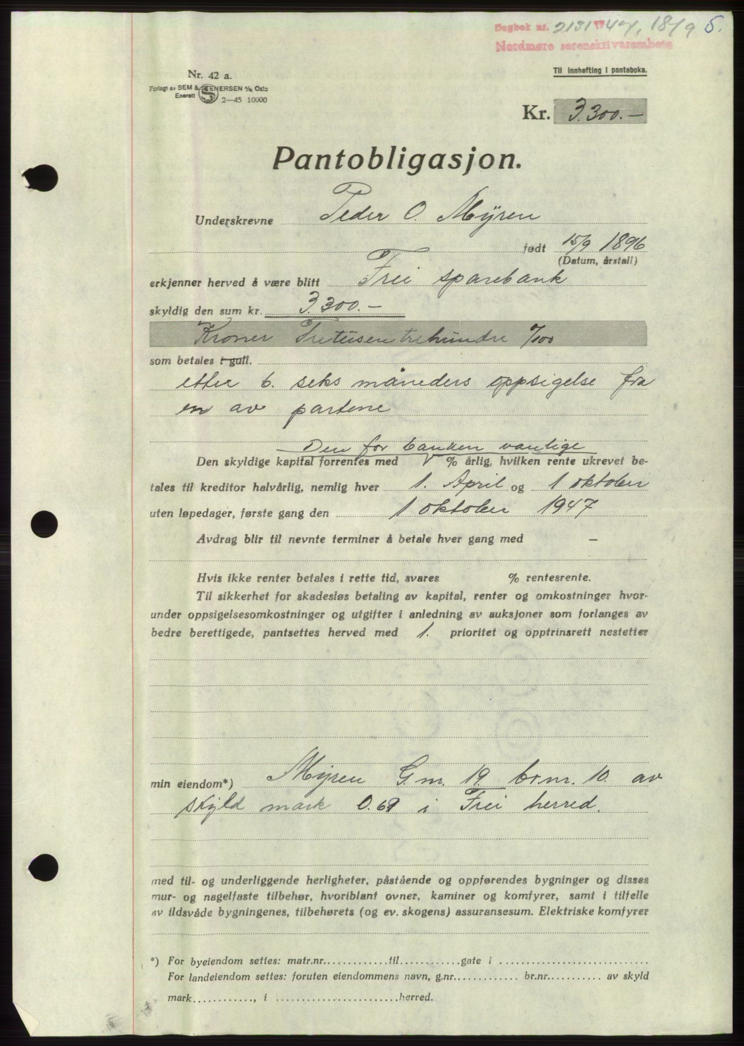 Nordmøre sorenskriveri, AV/SAT-A-4132/1/2/2Ca: Pantebok nr. B97, 1947-1948, Dagboknr: 2131/1947