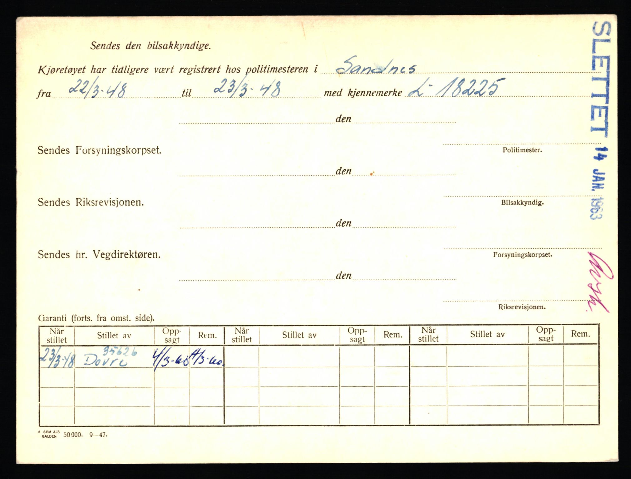 Stavanger trafikkstasjon, AV/SAST-A-101942/0/F/L0025: L-13500 - L-13999, 1930-1971, s. 1998