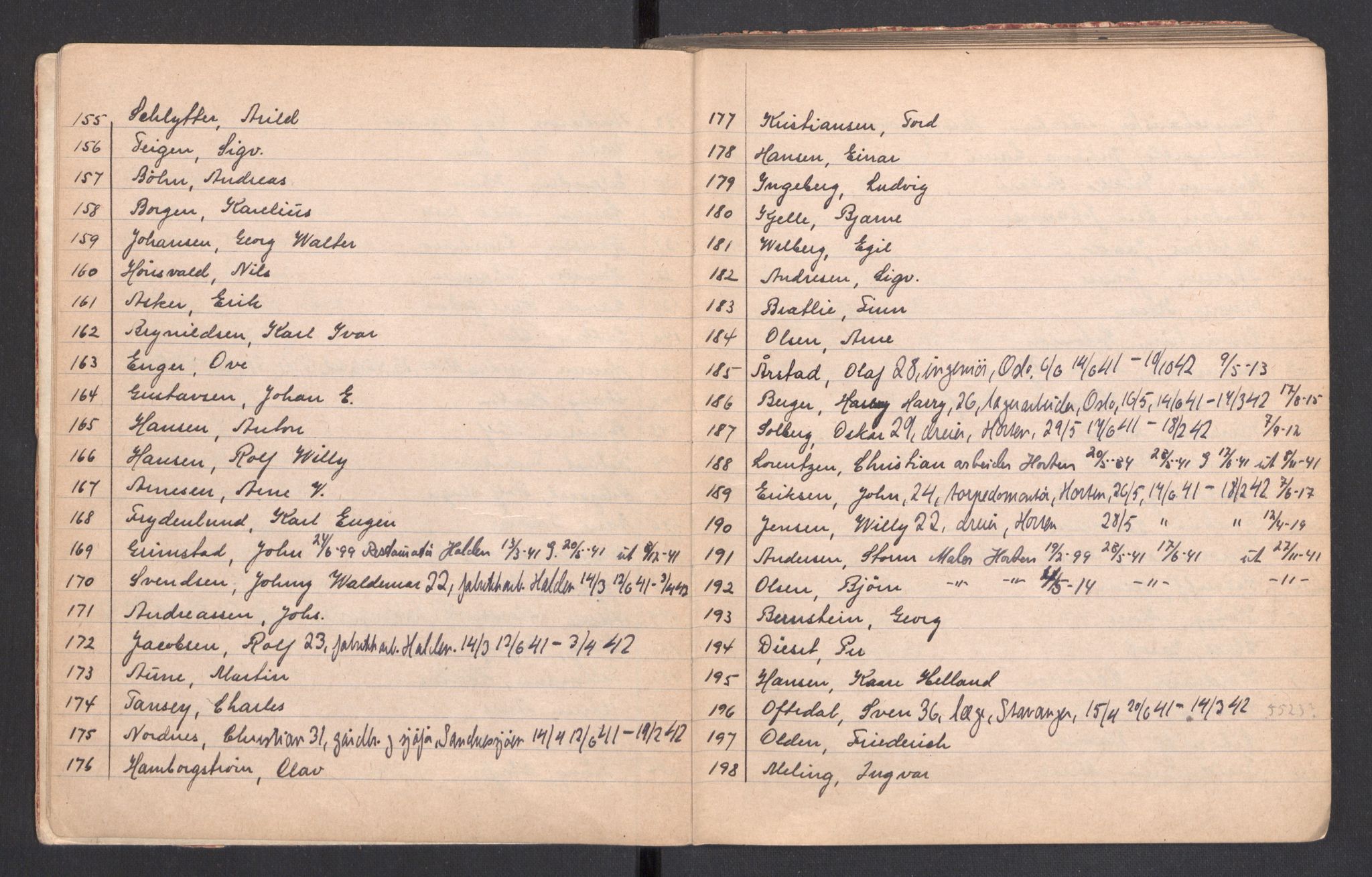 Befehlshaber der Sicherheitspolizei und des SD, AV/RA-RAFA-5969/F/Fa/Faa/L0011: Fangefortegnelser. Fanenr. 1-6314, 1945