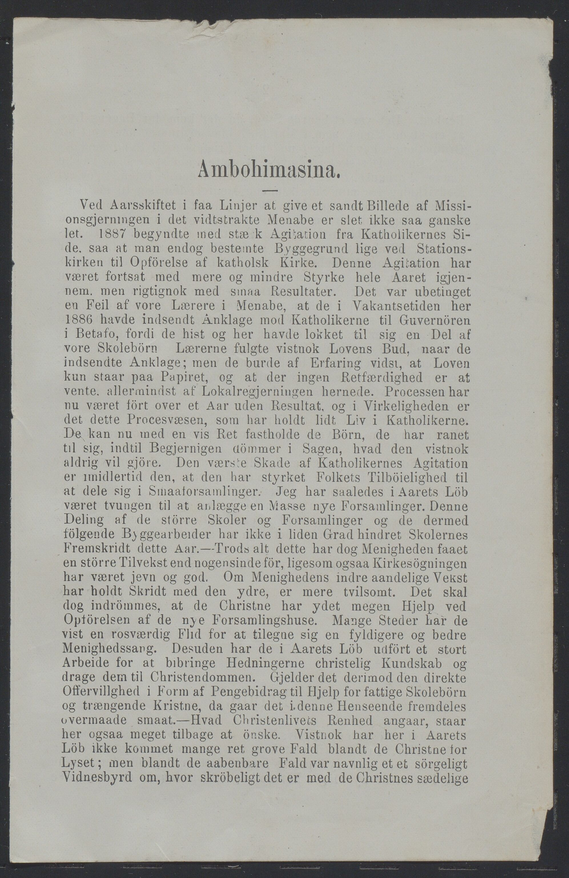 Det Norske Misjonsselskap - hovedadministrasjonen, VID/MA-A-1045/D/Da/Daa/L0037/0006: Konferansereferat og årsberetninger / Konferansereferat fra Madagaskar Innland., 1888