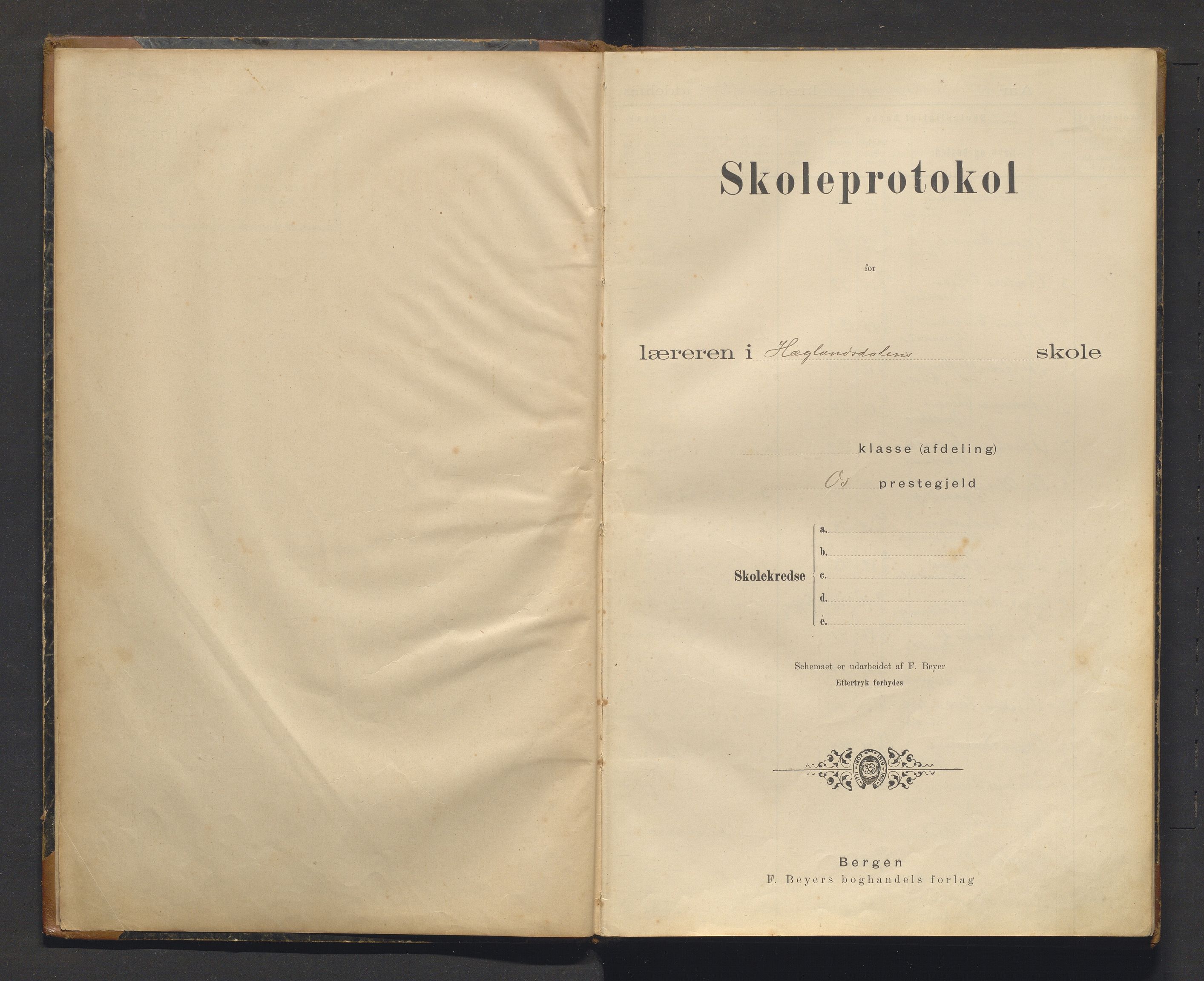 Os kommune. Barneskulane, IKAH/1243-231/F/Fa/L0002: Skuleprotokoll for Hegglandsdalen skule, 1899-1930