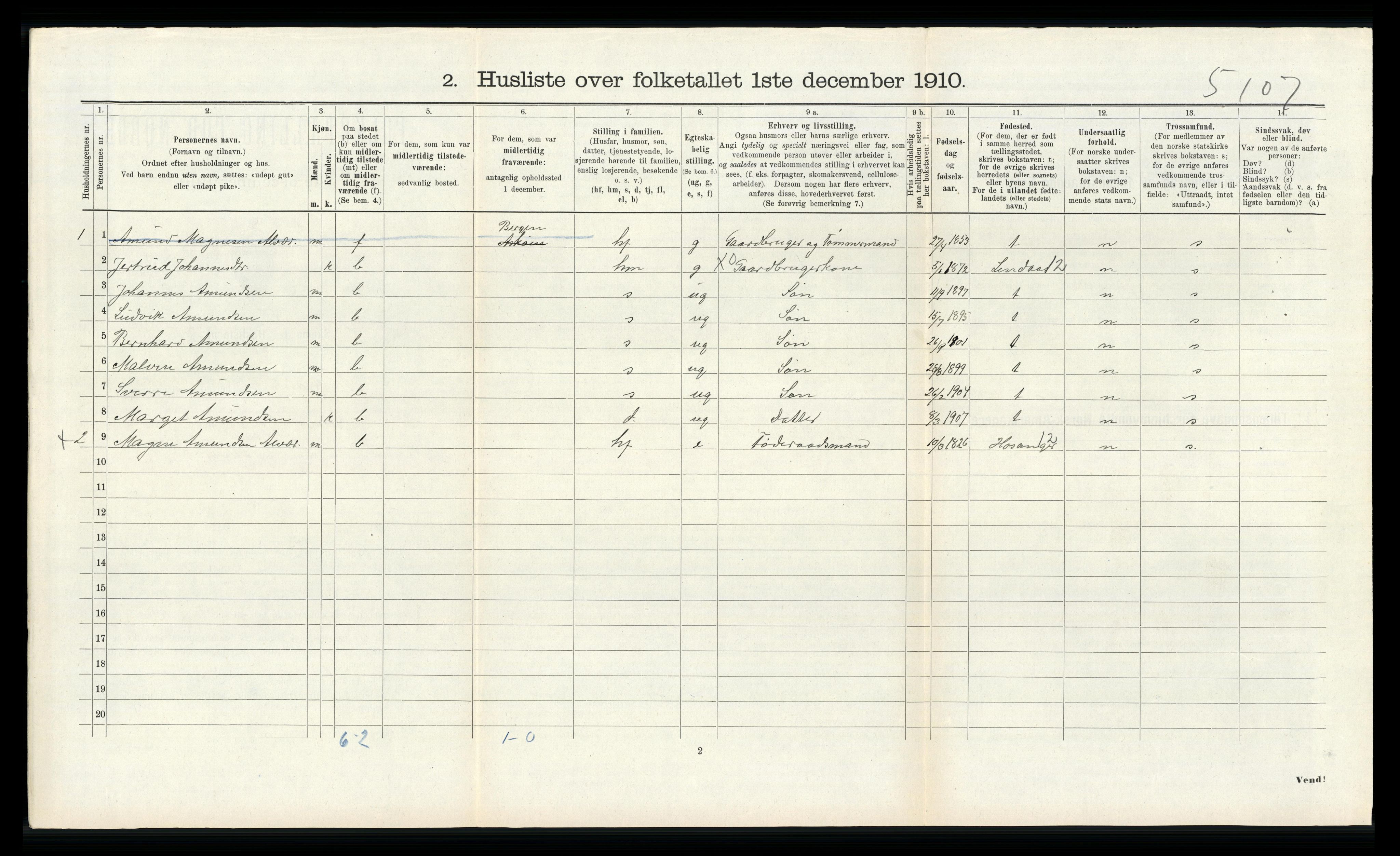 RA, Folketelling 1910 for 1257 Alversund herred, 1910, s. 659