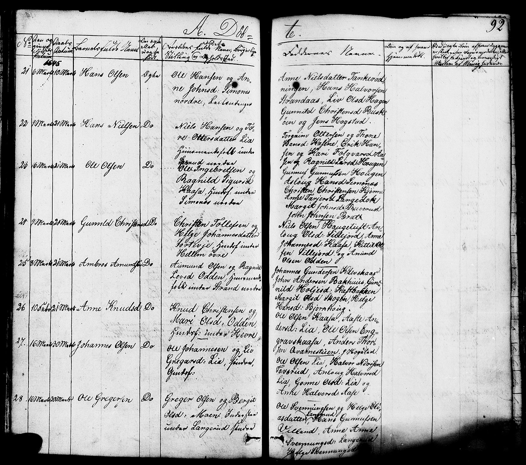 Heddal kirkebøker, AV/SAKO-A-268/F/Fa/L0006: Ministerialbok nr. I 6, 1837-1854, s. 92