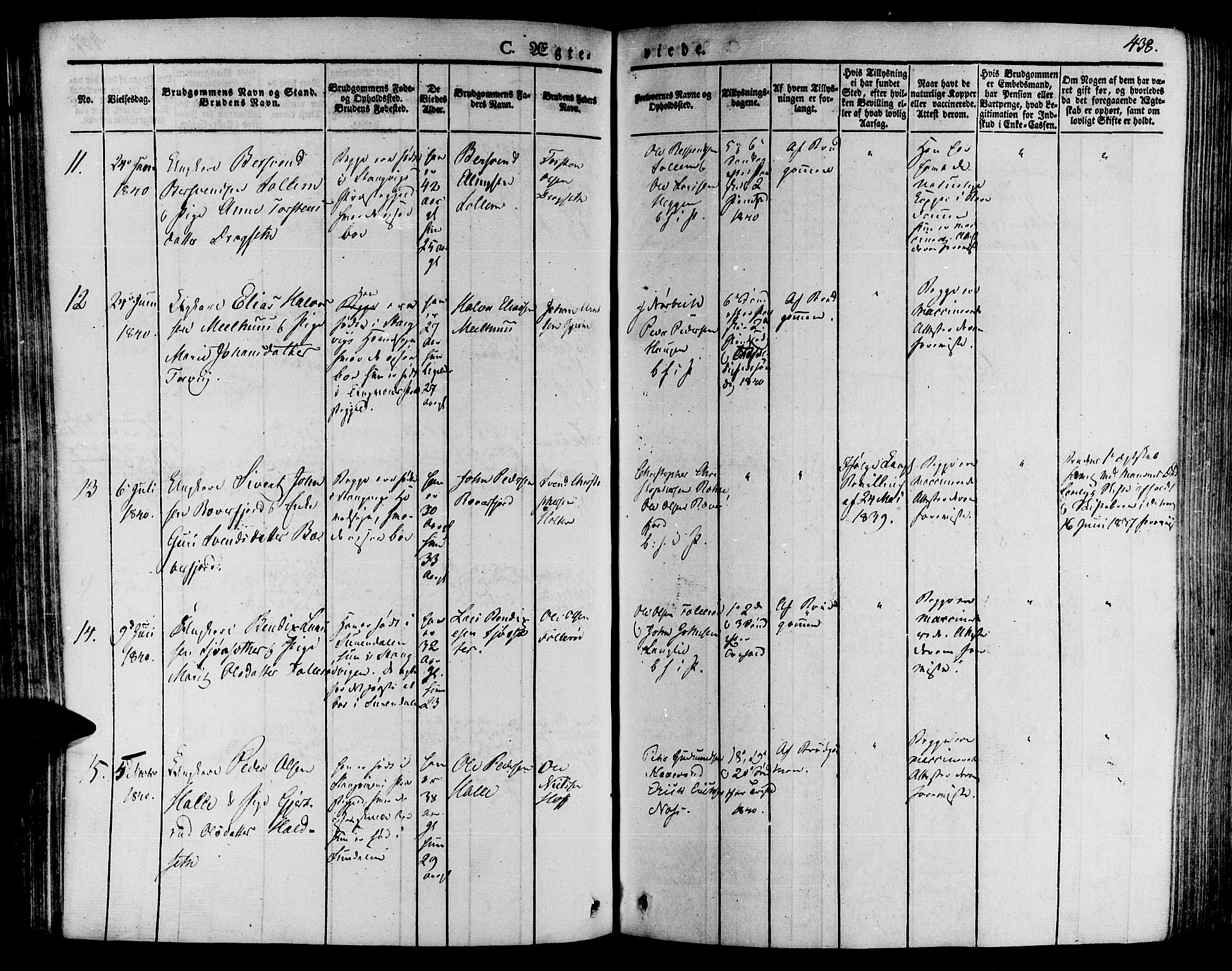 Ministerialprotokoller, klokkerbøker og fødselsregistre - Møre og Romsdal, AV/SAT-A-1454/592/L1024: Ministerialbok nr. 592A03 /1, 1831-1849, s. 438