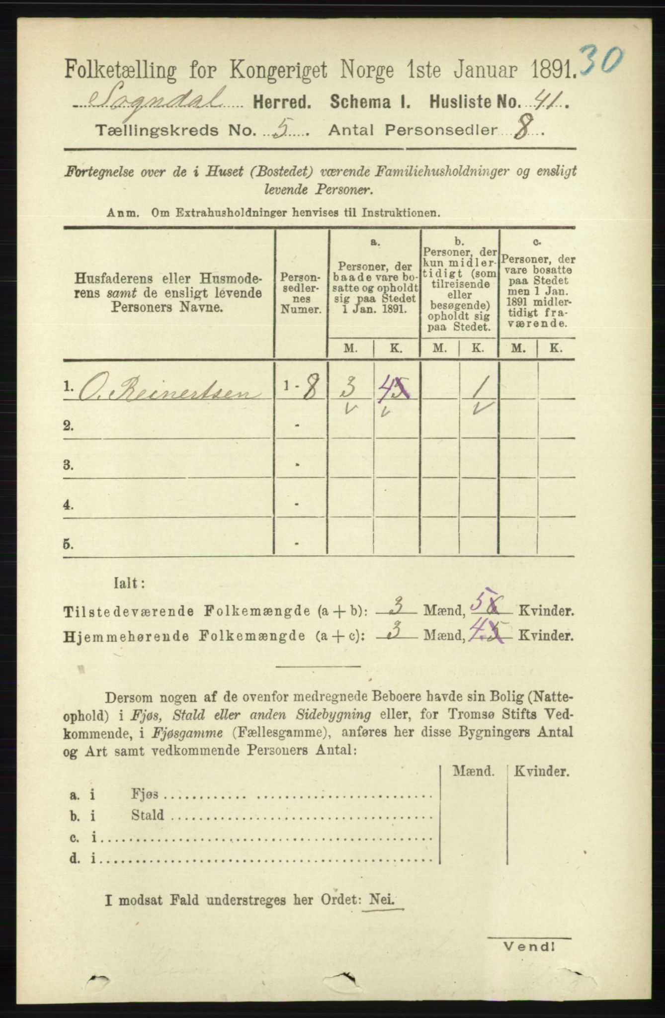 RA, Folketelling 1891 for 1111 Sokndal herred, 1891, s. 1316