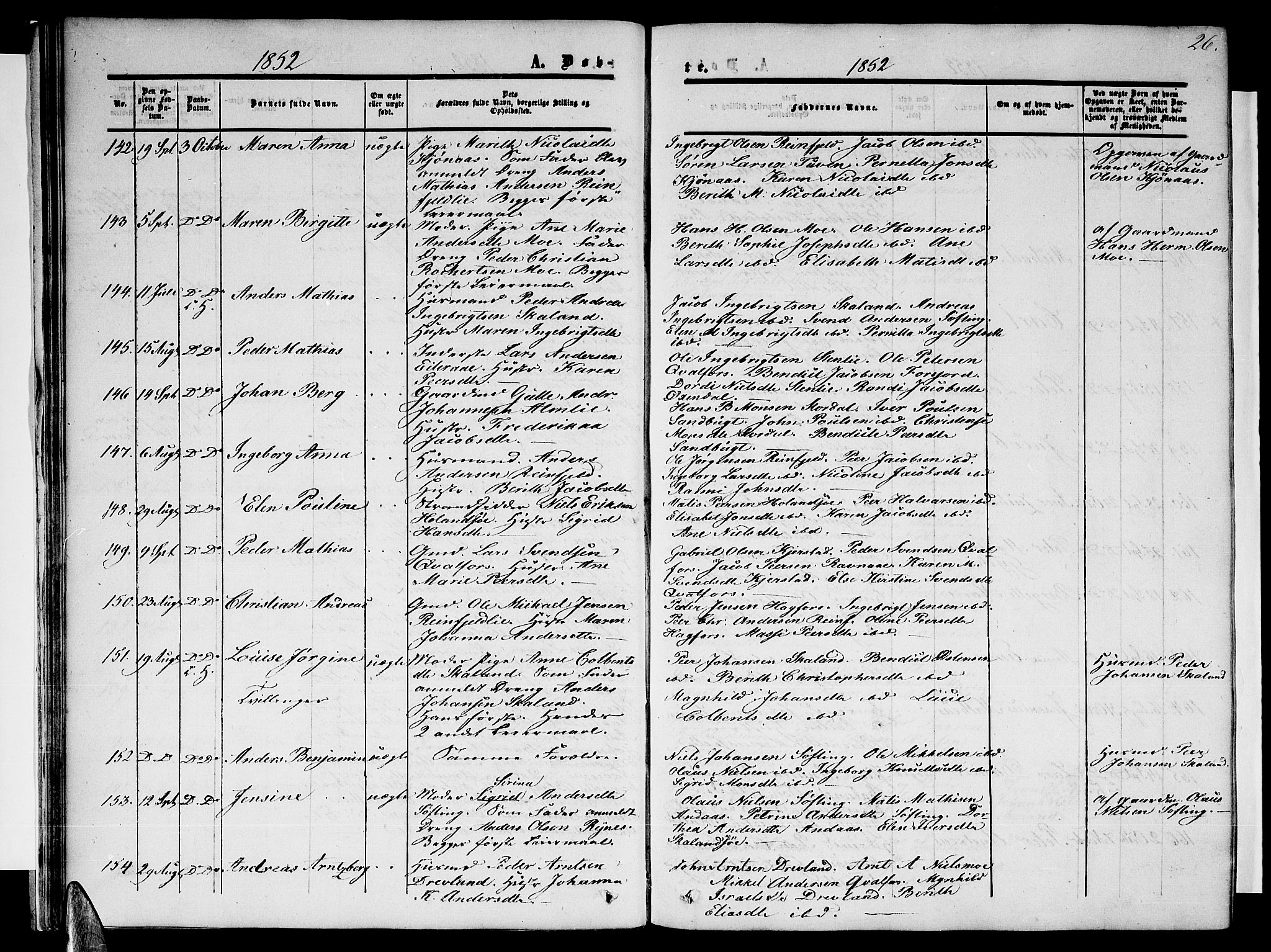 Ministerialprotokoller, klokkerbøker og fødselsregistre - Nordland, AV/SAT-A-1459/820/L0301: Klokkerbok nr. 820C03, 1851-1858, s. 26