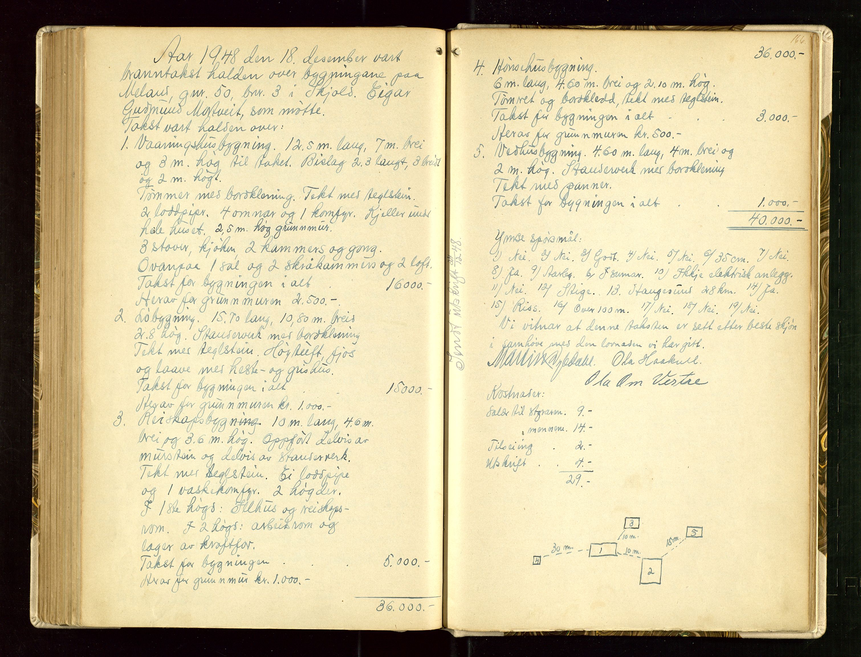 Skjold lensmannskontor, AV/SAST-A-100182/Goa/L0002: "Brandtaksasjons-Protokol for Skjolds Thinglag", 1890-1949, s. 165b-166a