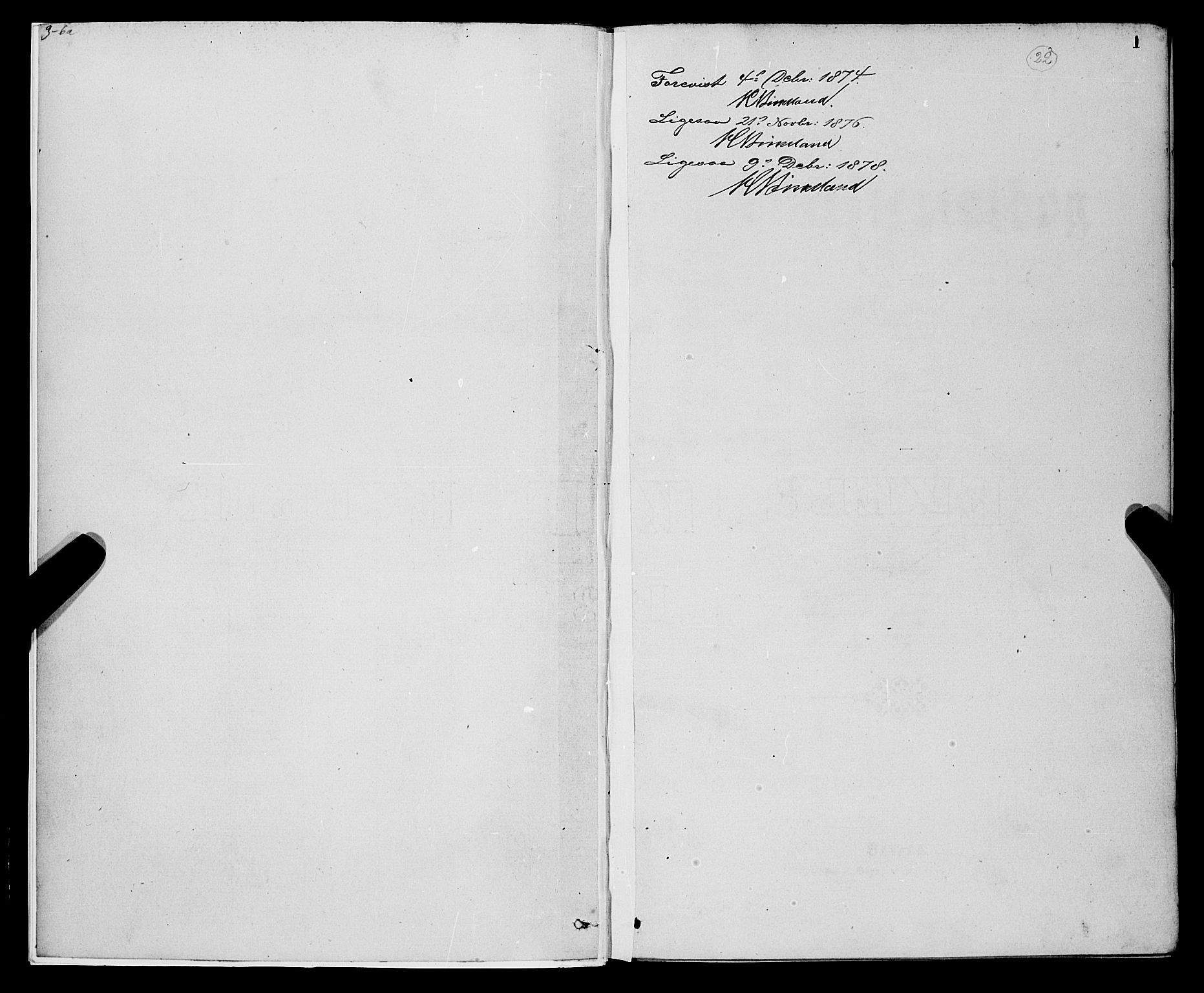 Korskirken sokneprestembete, SAB/A-76101/H/Hab: Klokkerbok nr. B 7, 1874-1878, s. 1