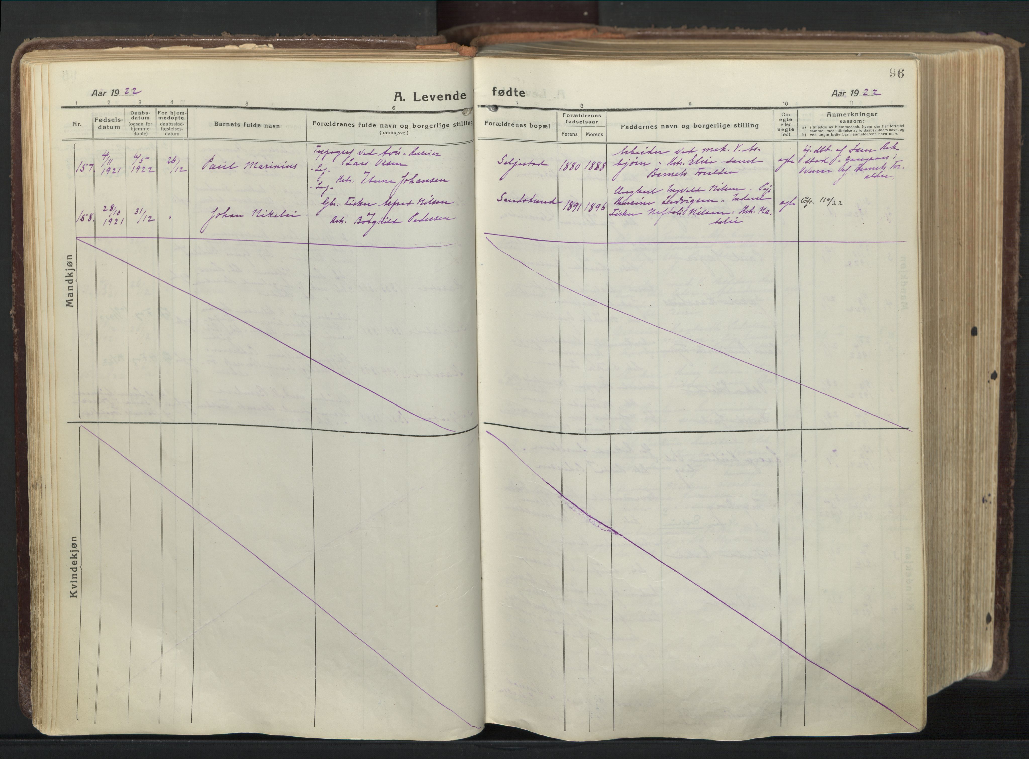 Trondenes sokneprestkontor, AV/SATØ-S-1319/H/Ha/L0019kirke: Ministerialbok nr. 19, 1919-1928, s. 96