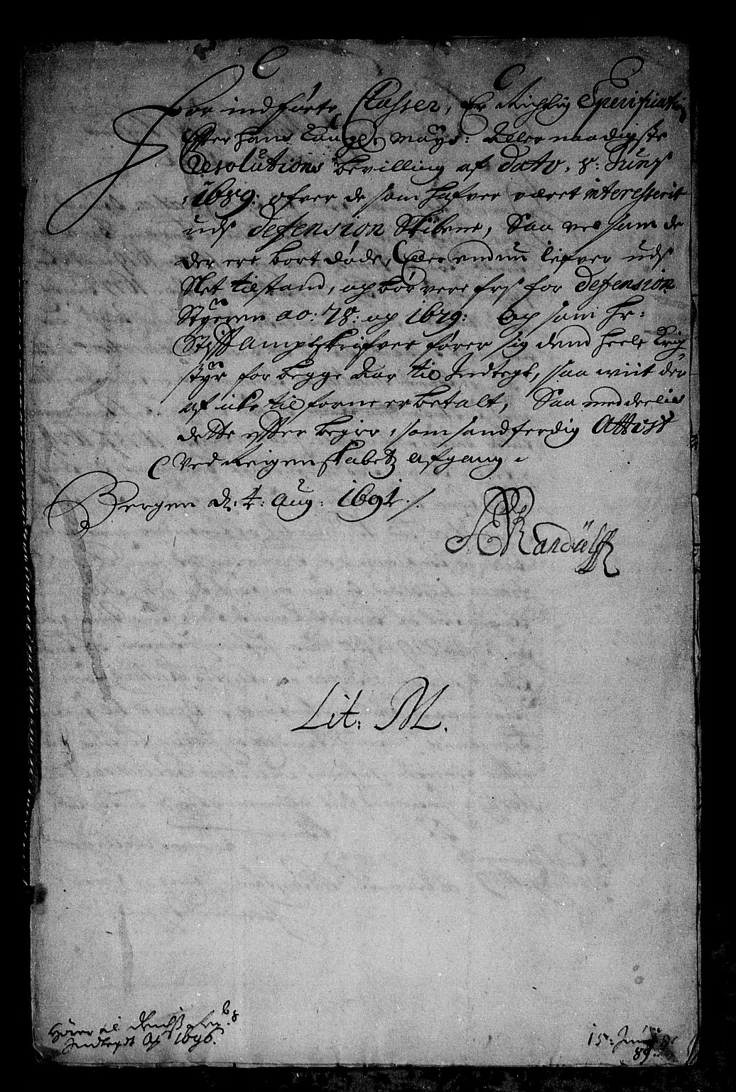 Rentekammeret inntil 1814, Reviderte regnskaper, Stiftamtstueregnskaper, Bergen stiftamt, AV/RA-EA-6043/R/Rc/L0094: Bergen stiftamt, 1690