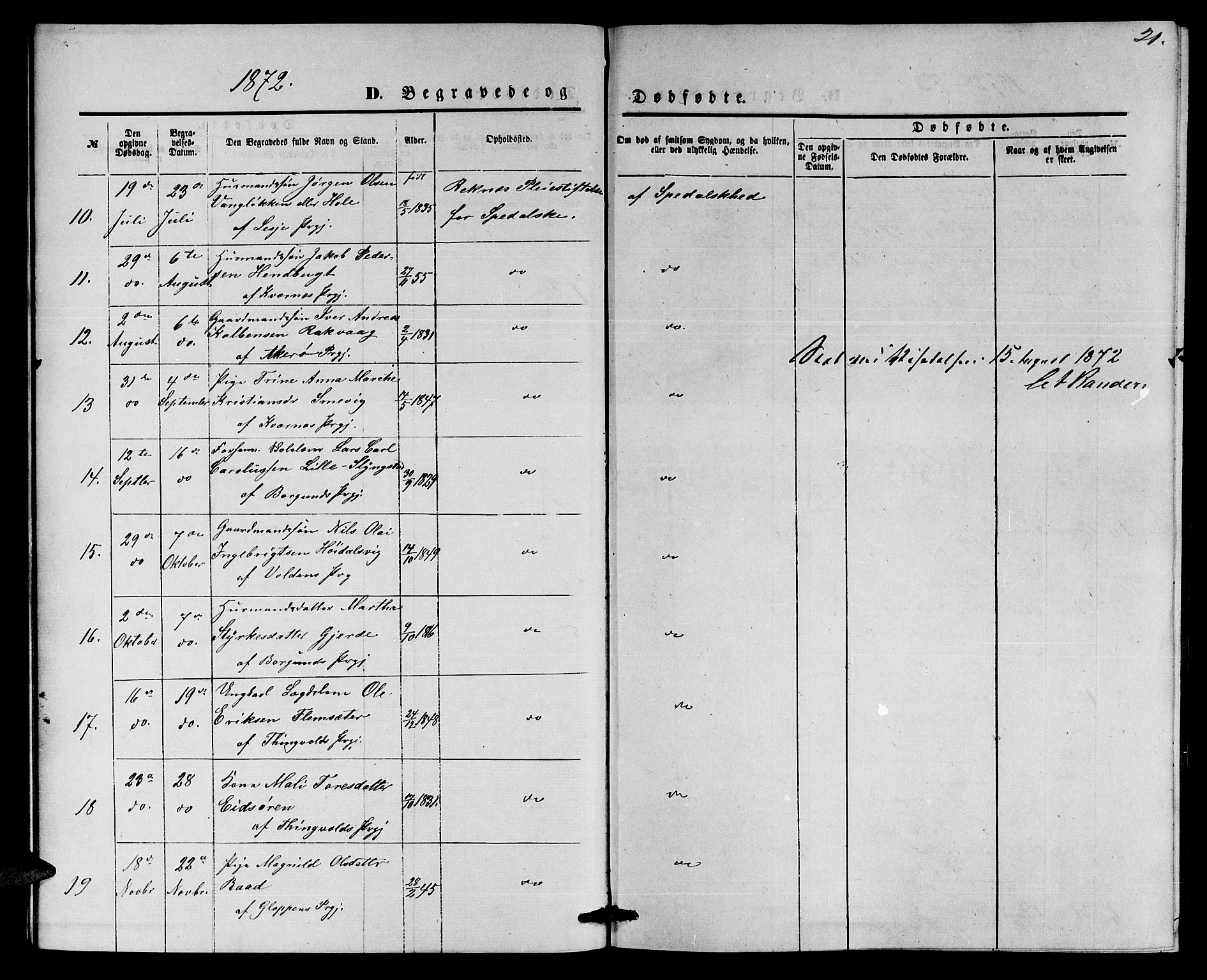 Ministerialprotokoller, klokkerbøker og fødselsregistre - Møre og Romsdal, SAT/A-1454/559/L0715: Klokkerbok nr. 559C01, 1869-1886, s. 21