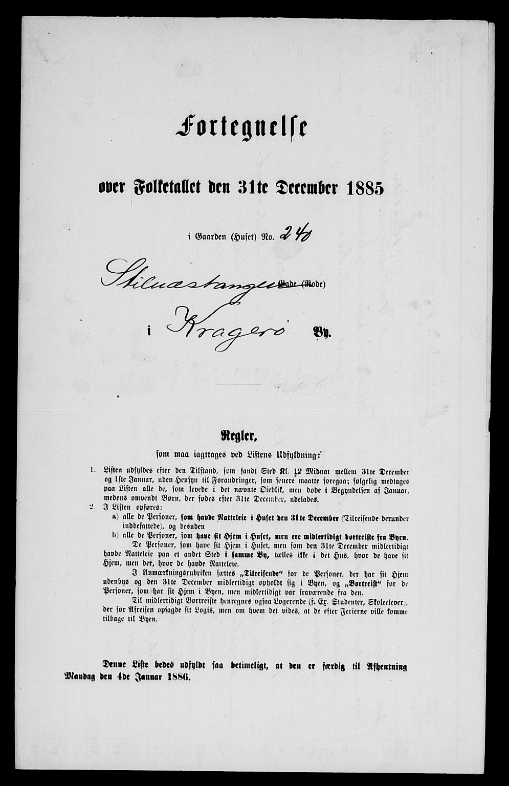 SAKO, Folketelling 1885 for 0801 Kragerø kjøpstad, 1885, s. 174