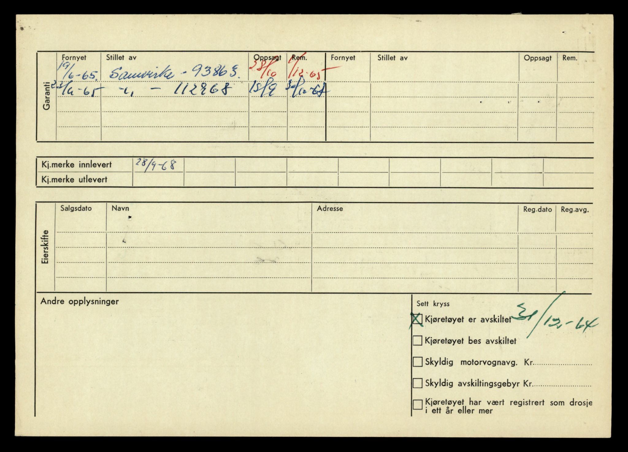 Møre og Romsdal vegkontor - Ålesund trafikkstasjon, AV/SAT-A-4099/F/Fe/L0037: Registreringskort for kjøretøy T 13031 - T 13179, 1927-1998, s. 234