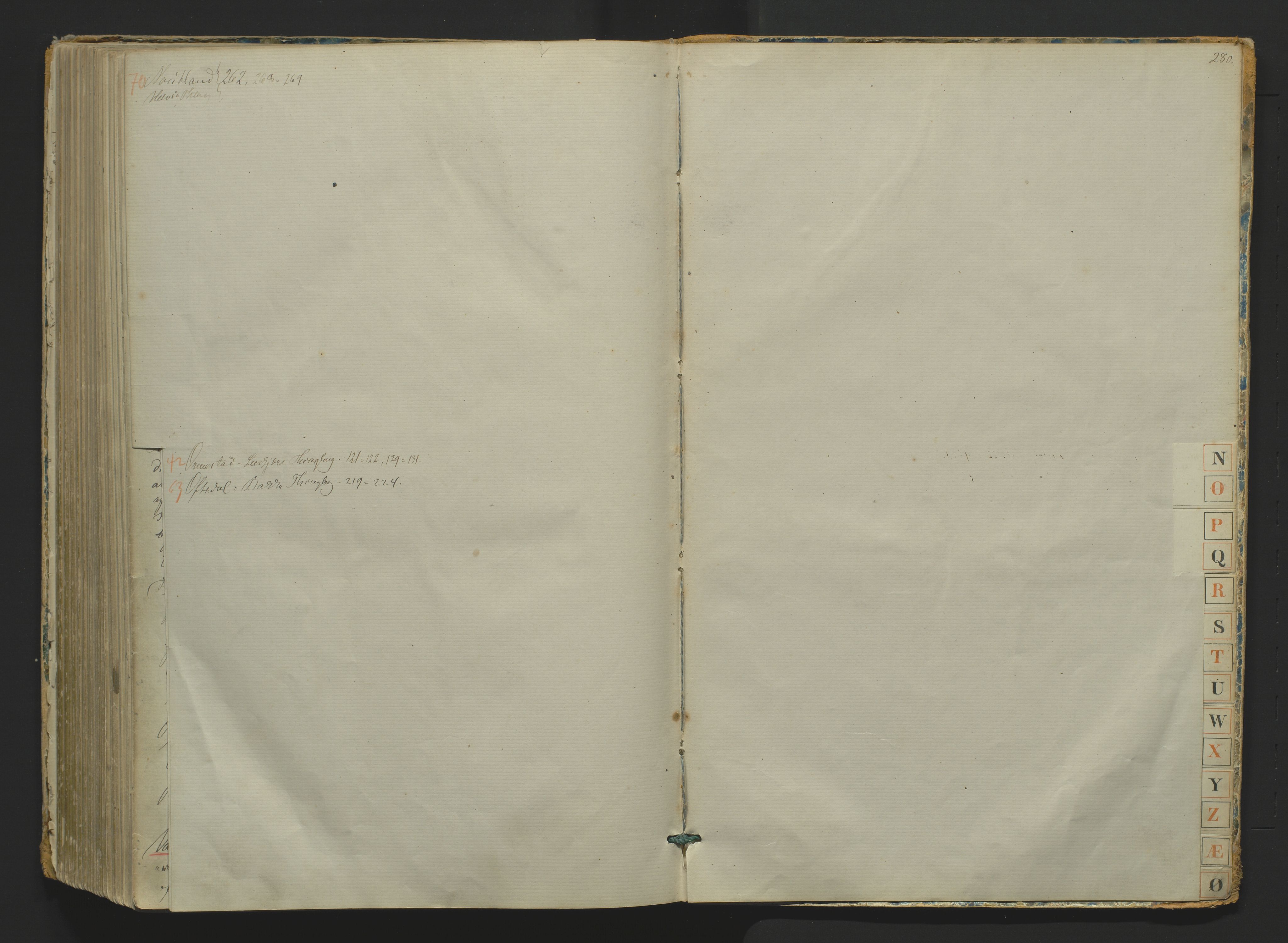 Utskiftningsformannen i Lister og Mandal amt, AV/SAK-1541-0003/F/Fa/Faa/L0010: Utskiftningsprotokoll med register nr 10, 1866-1872, s. 279b-280a