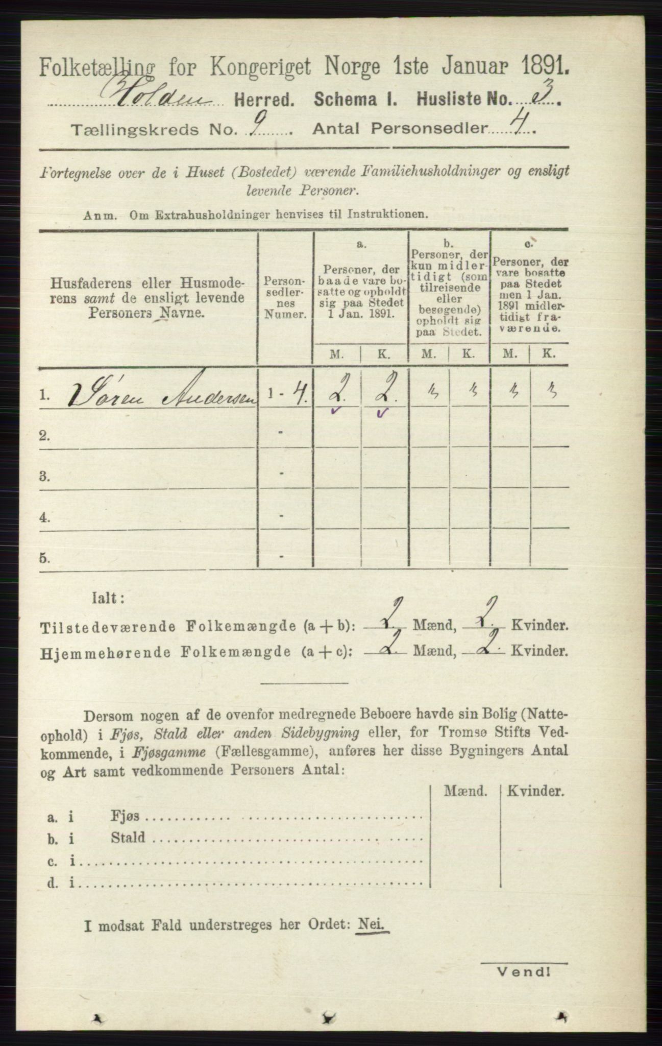 RA, Folketelling 1891 for 0819 Holla herred, 1891, s. 4050