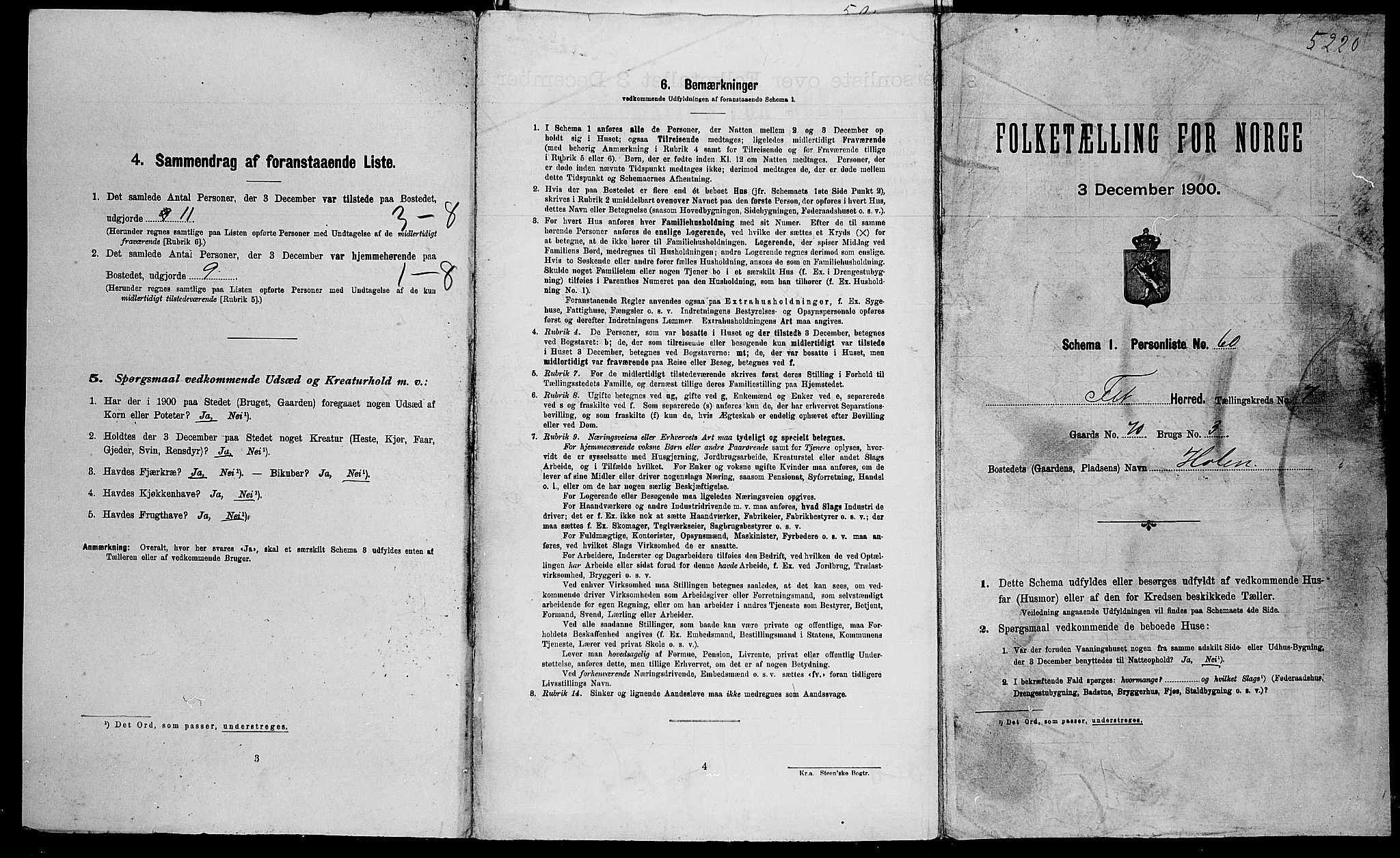 SAO, Folketelling 1900 for 0227 Fet herred, 1900
