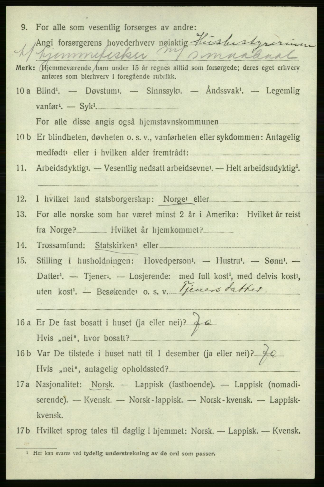 SATØ, Folketelling 1920 for 2014 Loppa herred, 1920, s. 989