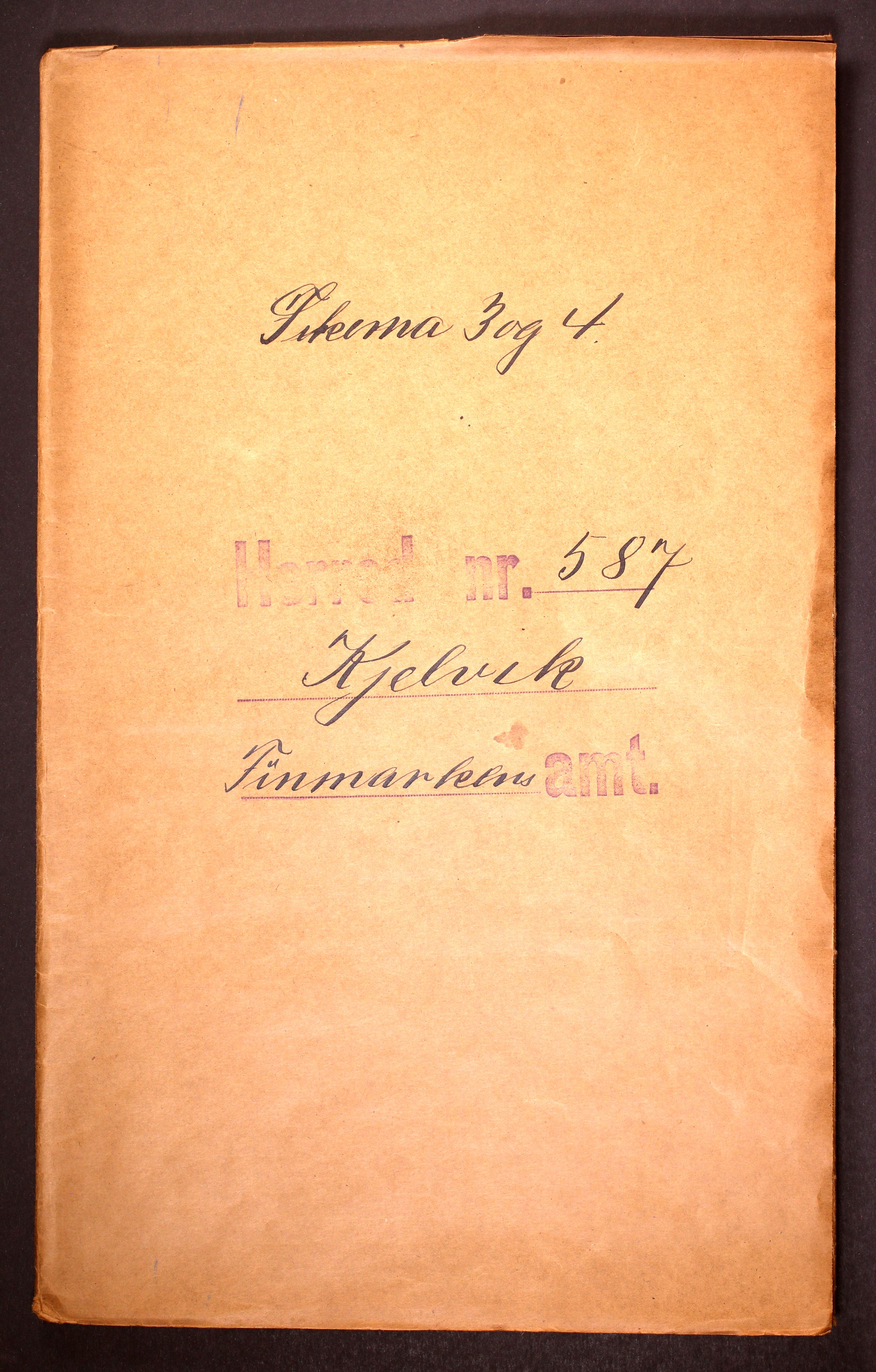 RA, Folketelling 1910 for 2019 Kjelvik herred, 1910, s. 1