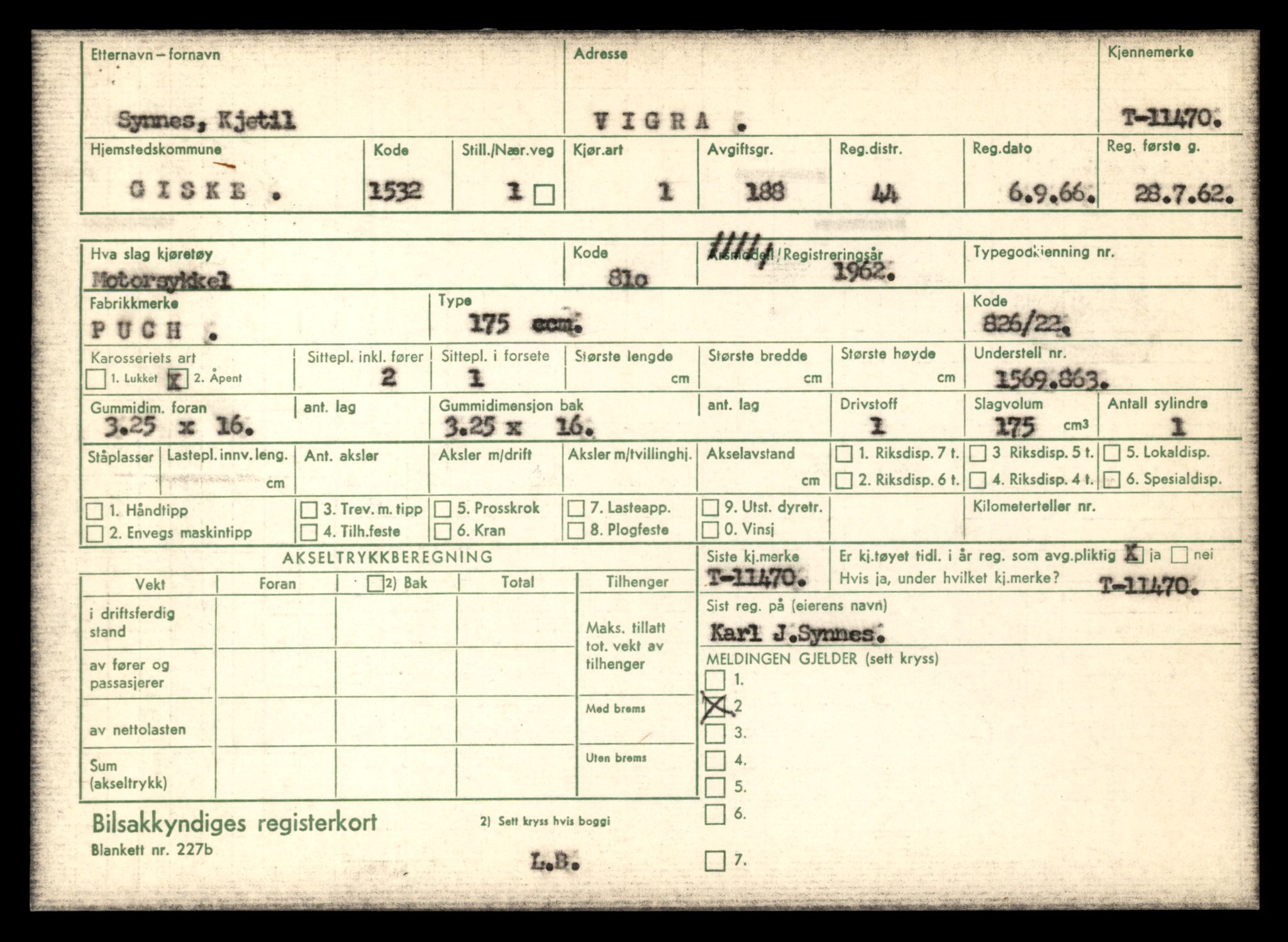 Møre og Romsdal vegkontor - Ålesund trafikkstasjon, AV/SAT-A-4099/F/Fe/L0029: Registreringskort for kjøretøy T 11430 - T 11619, 1927-1998, s. 761