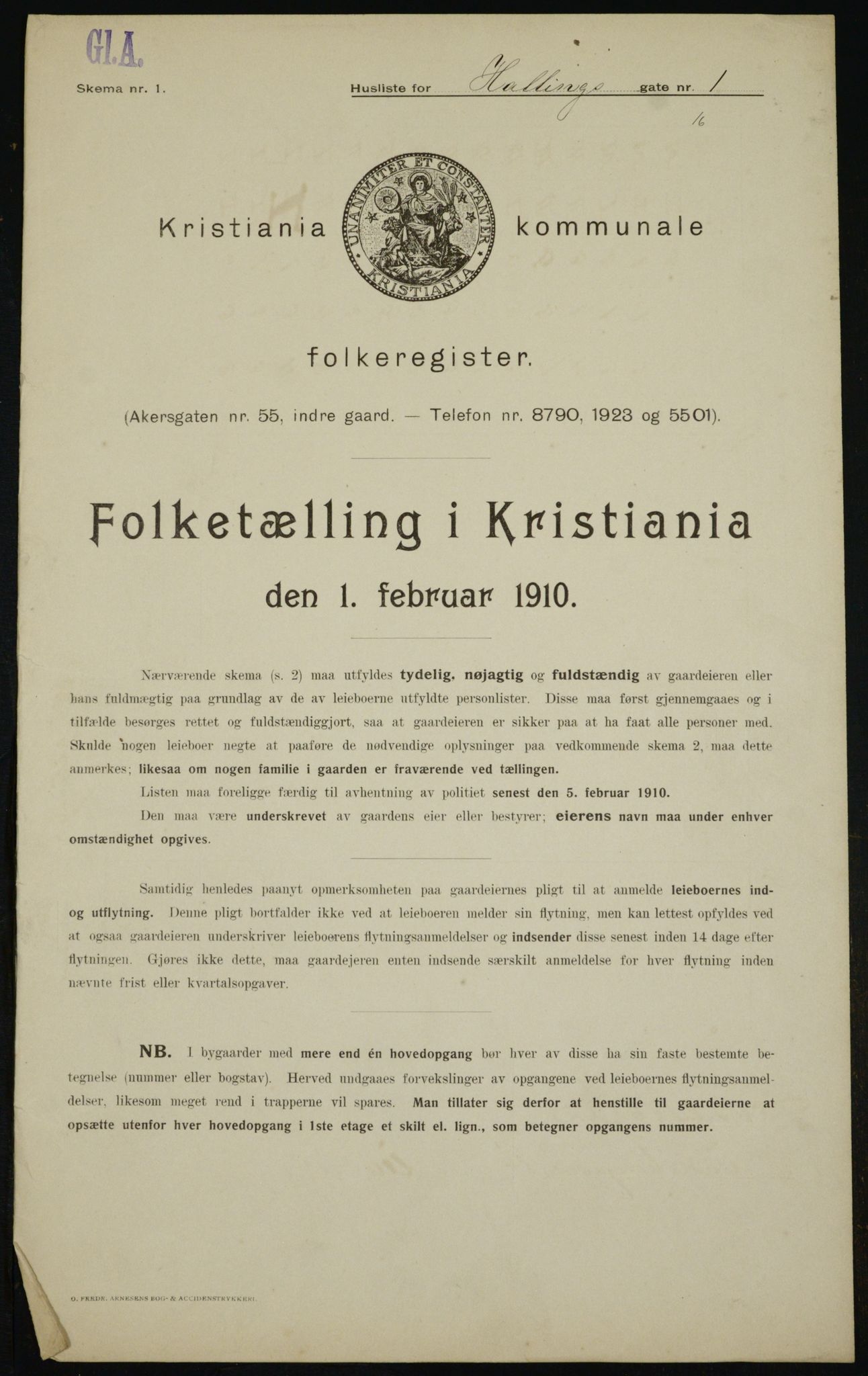 OBA, Kommunal folketelling 1.2.1910 for Kristiania, 1910, s. 31961