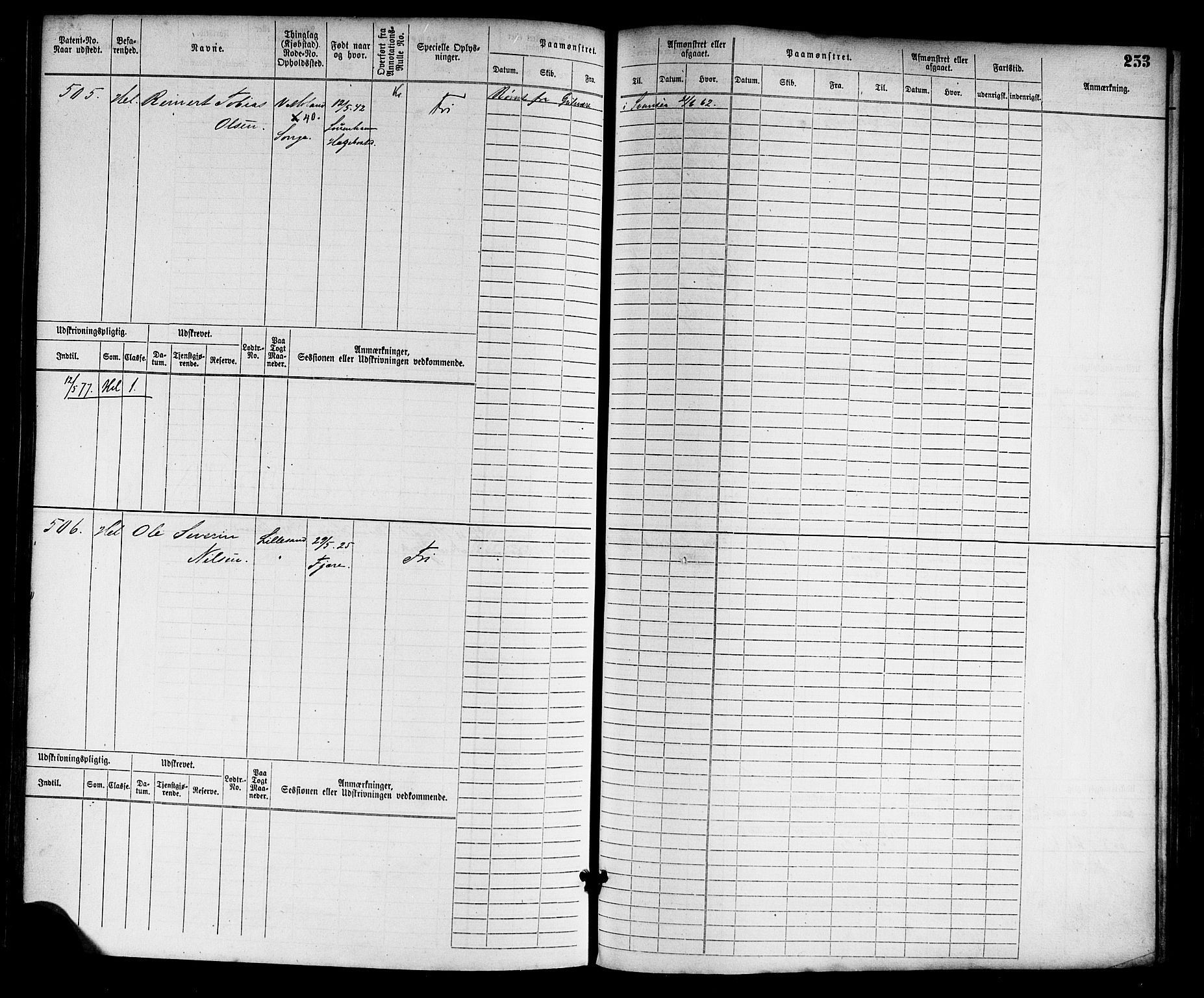 Lillesand mønstringskrets, SAK/2031-0014/F/Fb/L0012: Hovedrulle nr 1-754 uten register, G-3, 1867-1885, s. 263